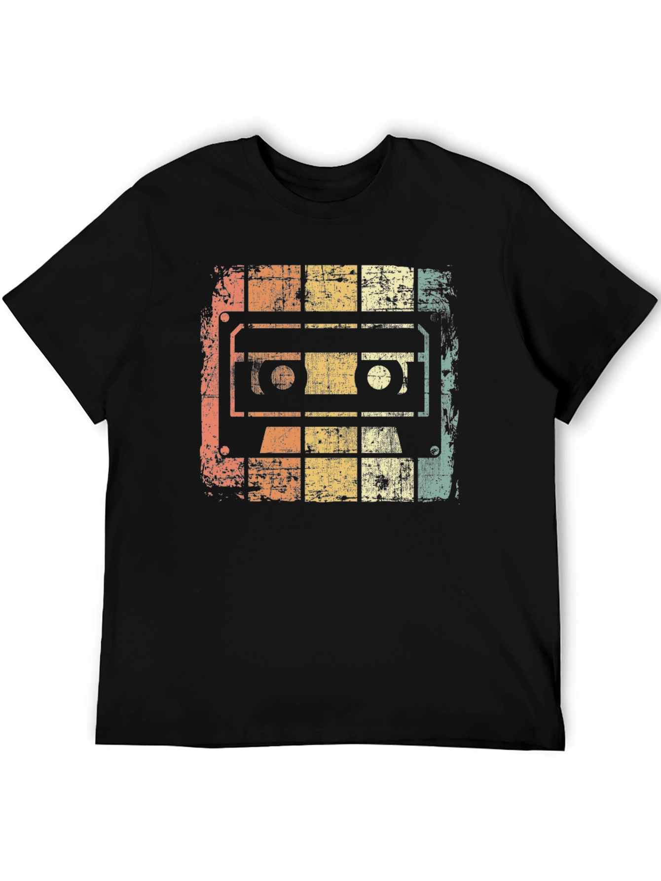 Black Retro Cassette Tape Graphic T-Shirt view 5