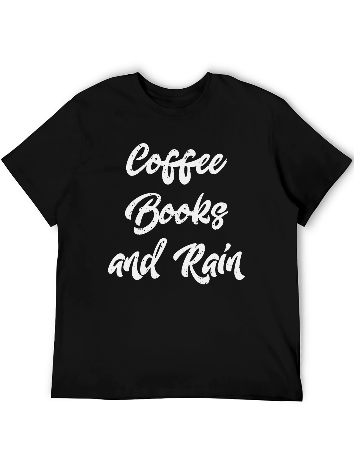 Black Coffee, Books, and Rain Black T-Shirt view 5