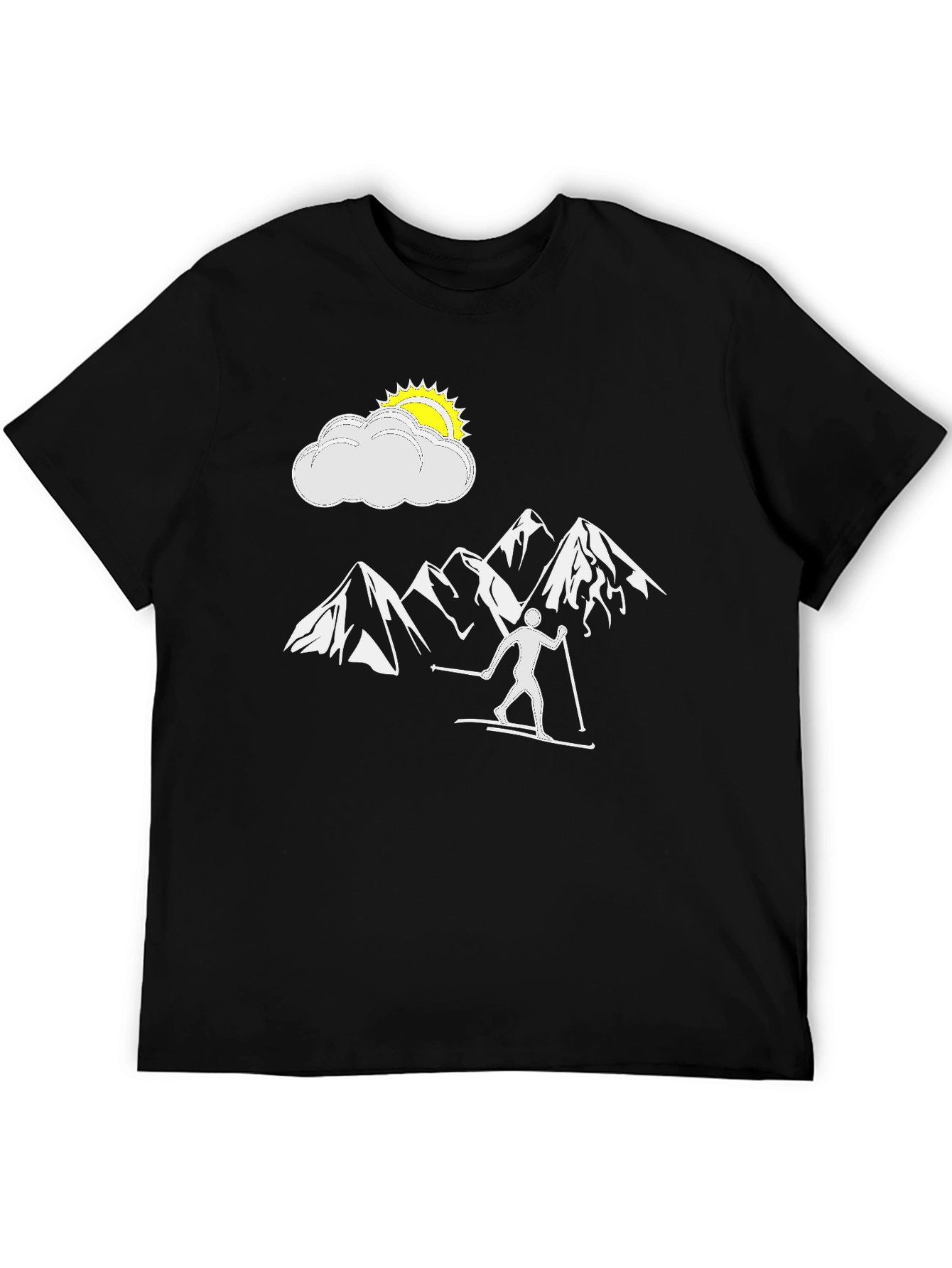 Black Black Skiing Adventure T-Shirt view 5