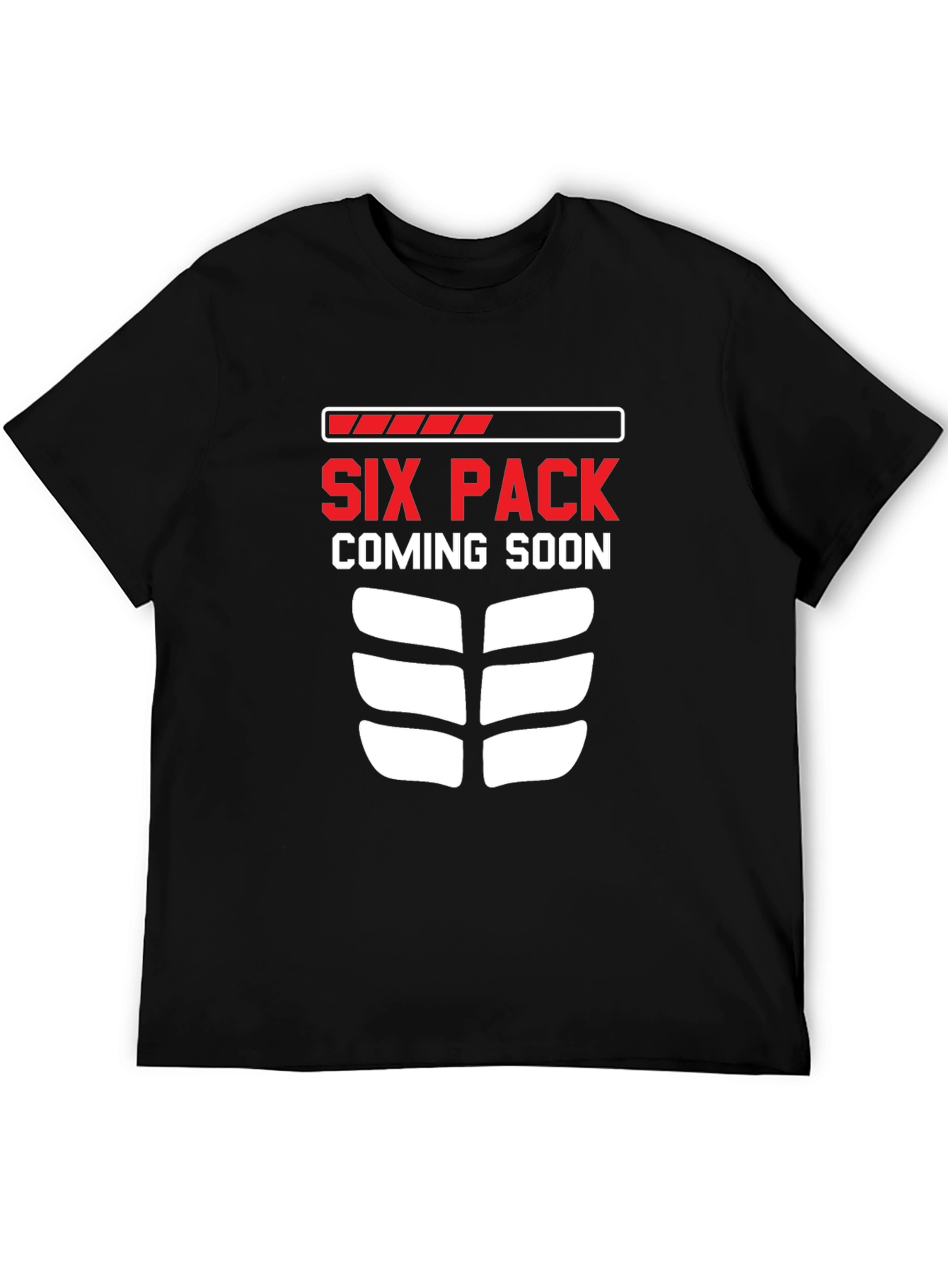 Black Six Pack Coming Soon Funny Workout T-Shirt view 5