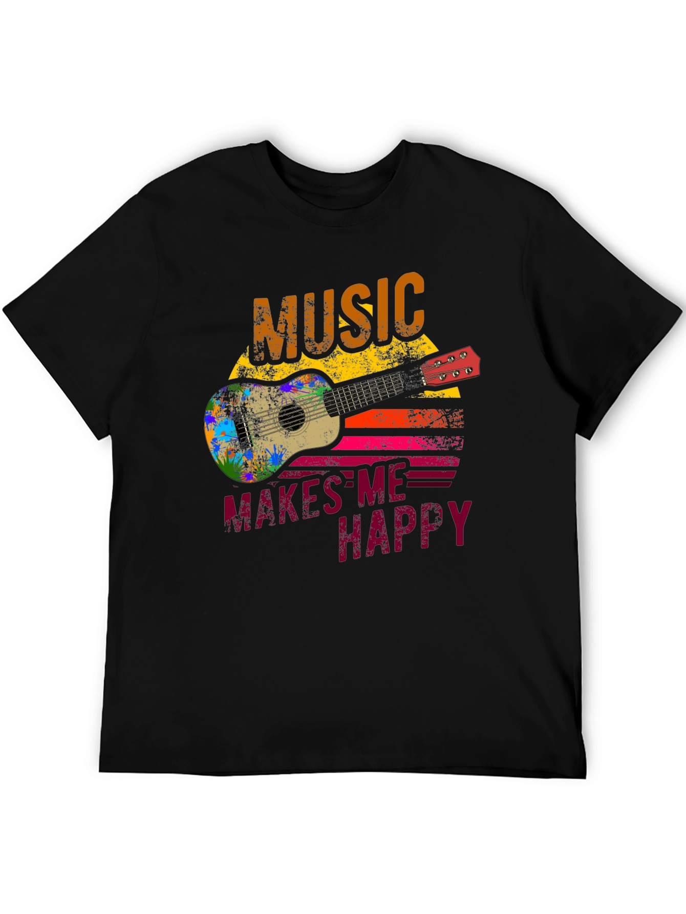 Black Music Makes Me Happy Graphic Tee view 5
