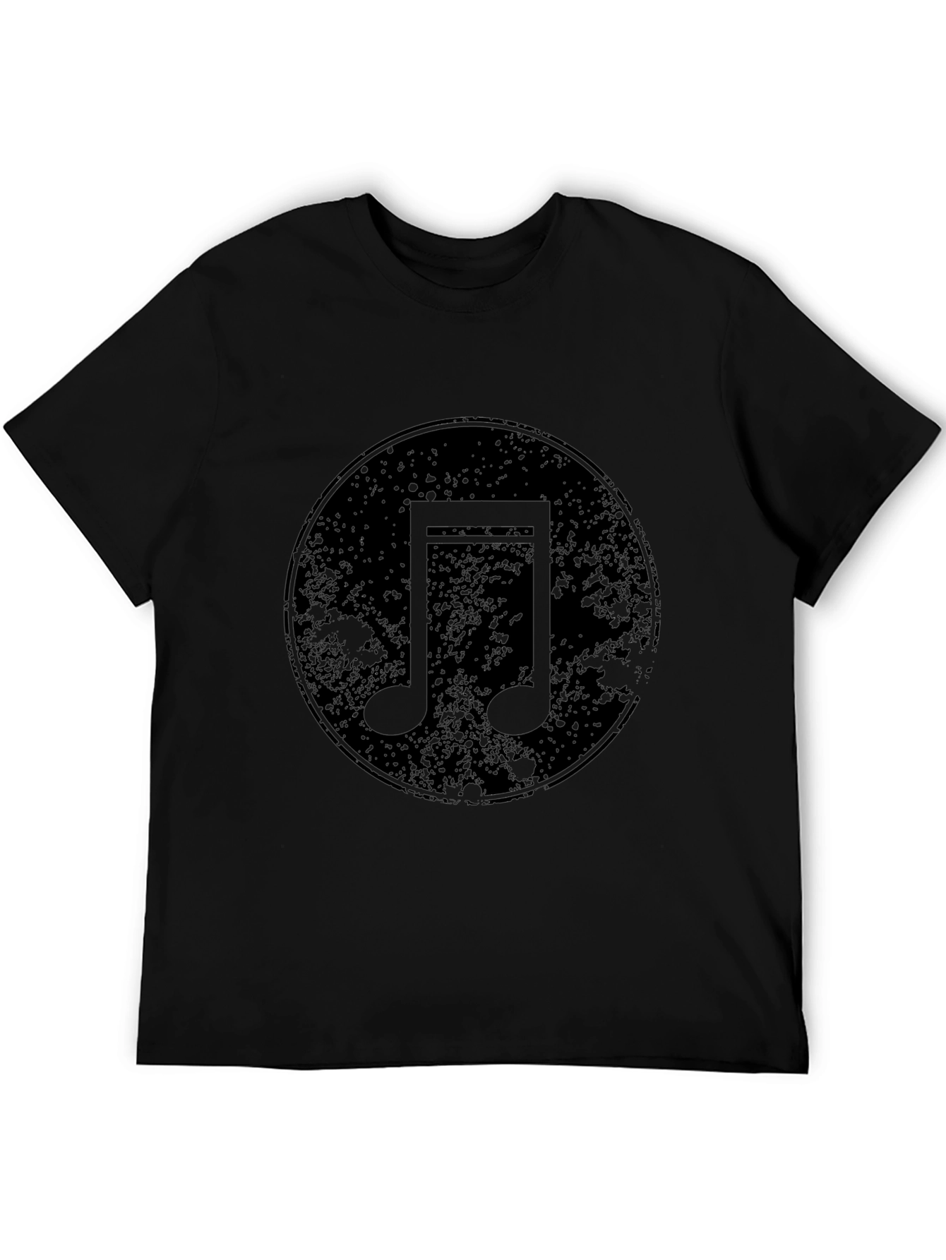 Black Music Note Graphic Black T-Shirt view 5