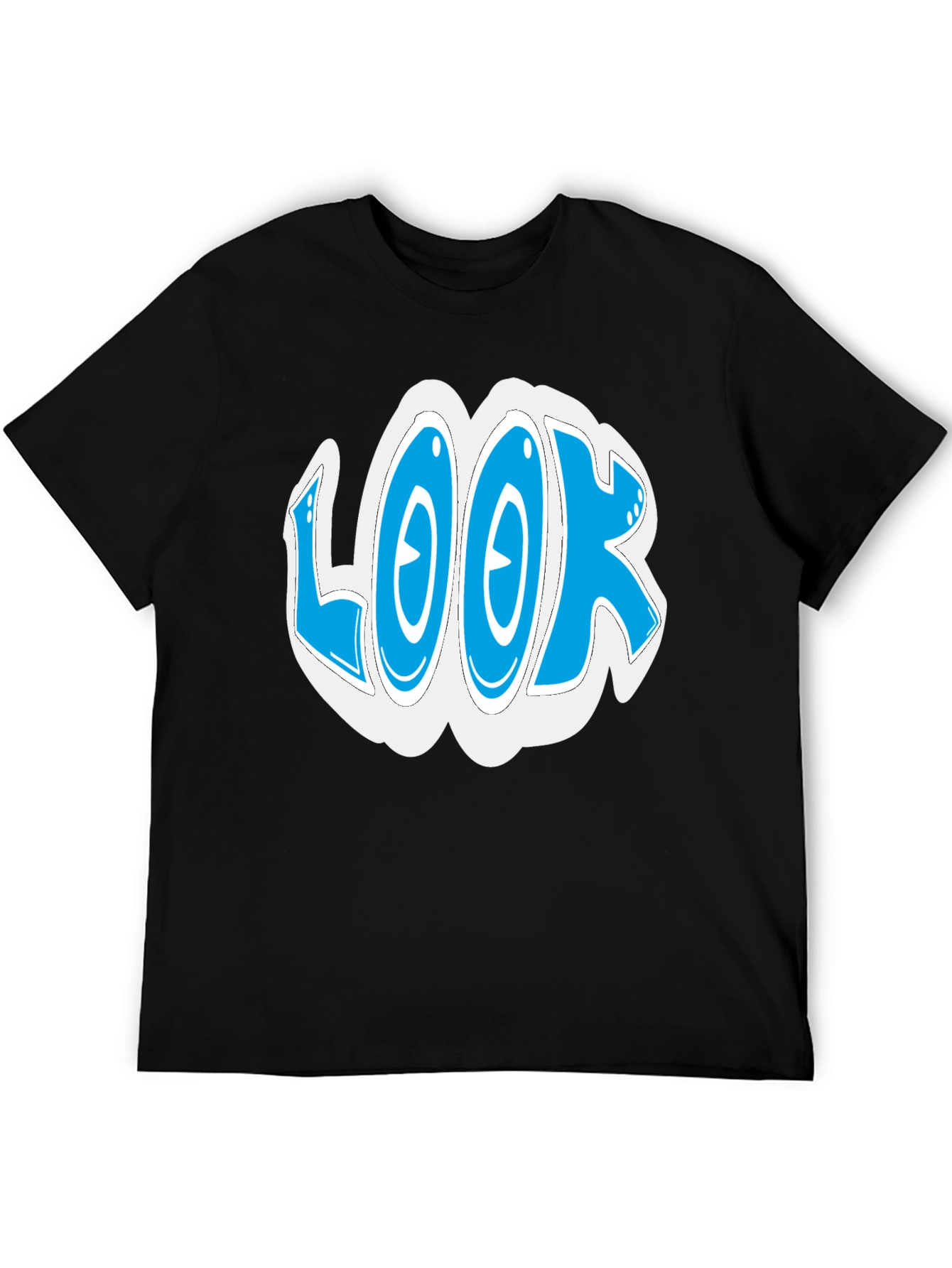 Black Look Graphic Black Cotton T-Shirt view 5