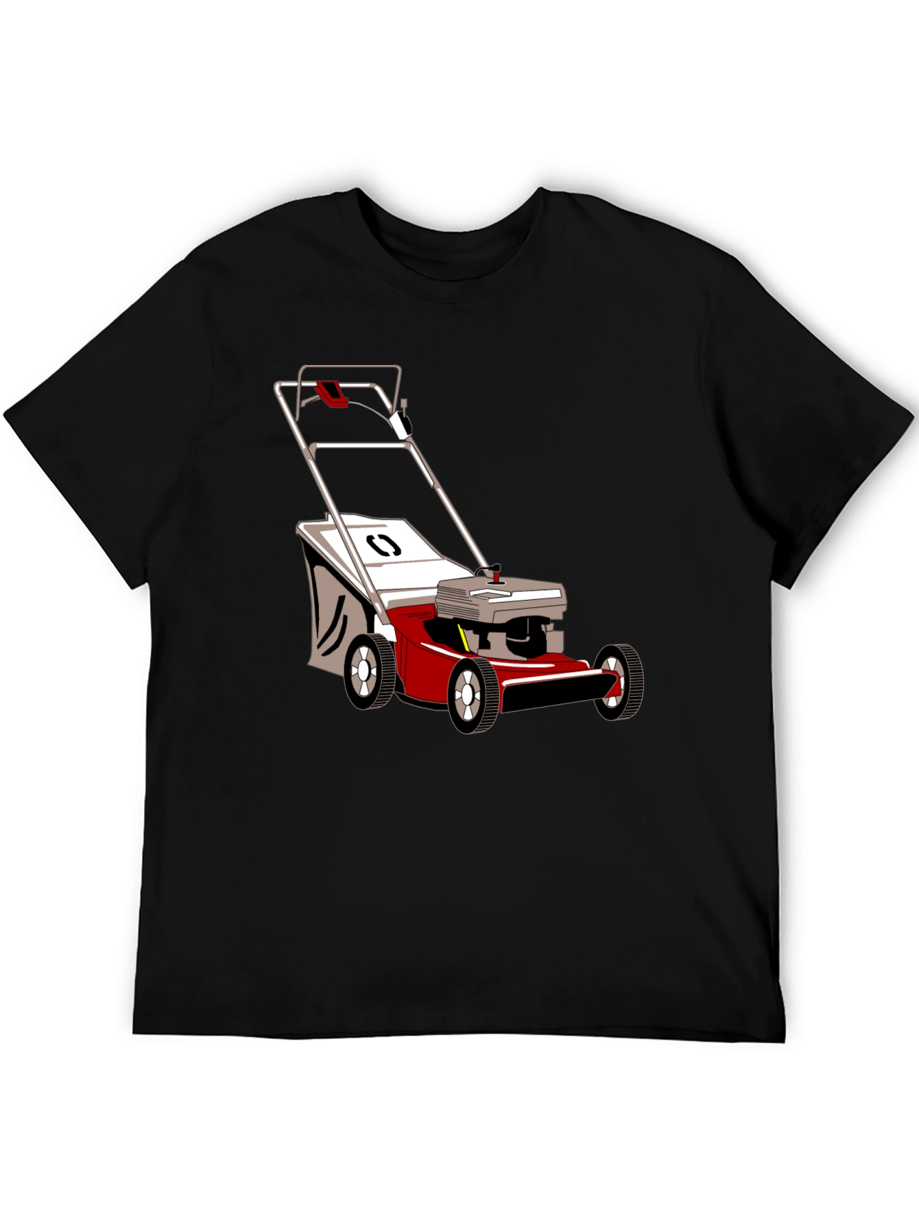 Black Lawnmower T-Shirt - Black Cotton Graphic Tee view 5
