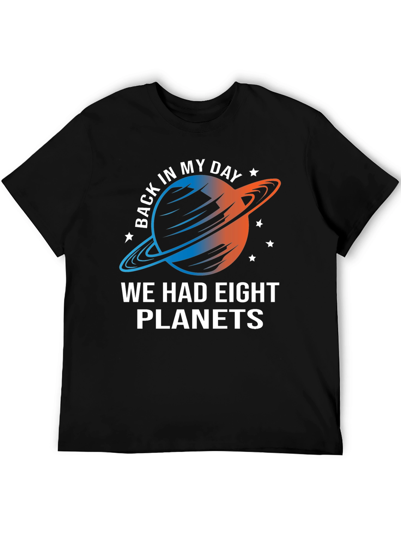 Black Eight Planets T-Shirt - Retro Space Tee view 5