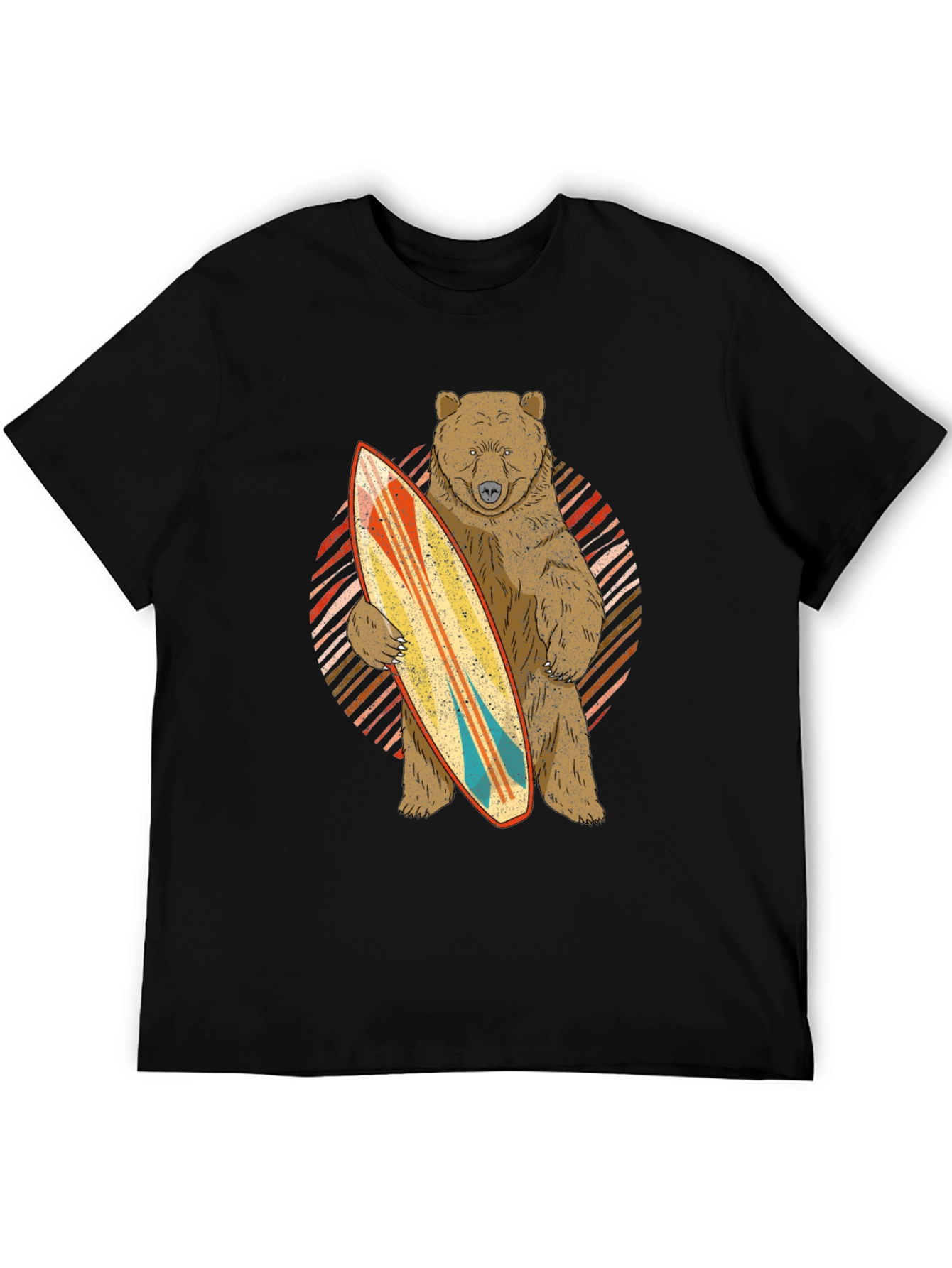Black Bear with Surfboard Graphic Tee view 5