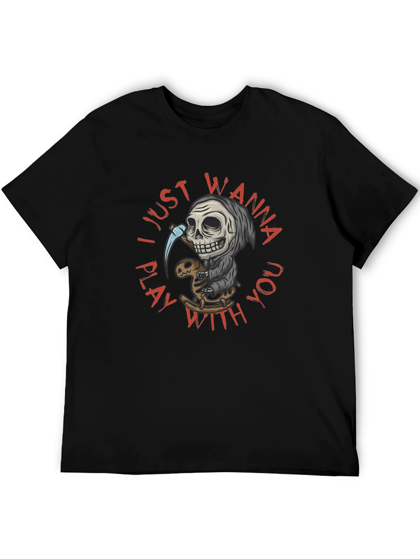 Black Grim Reaper Play T-Shirt - Wanna Play With You view 5