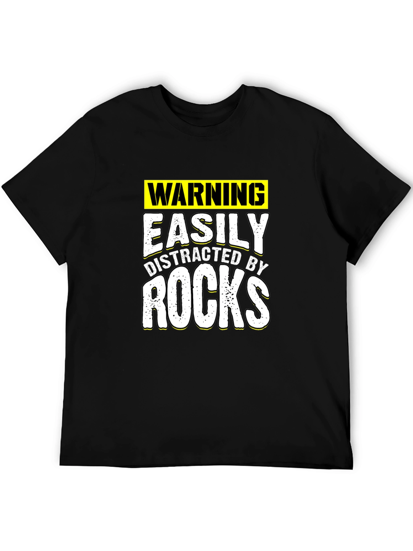 Black Easily Distracted By Rocks T-Shirt view 5