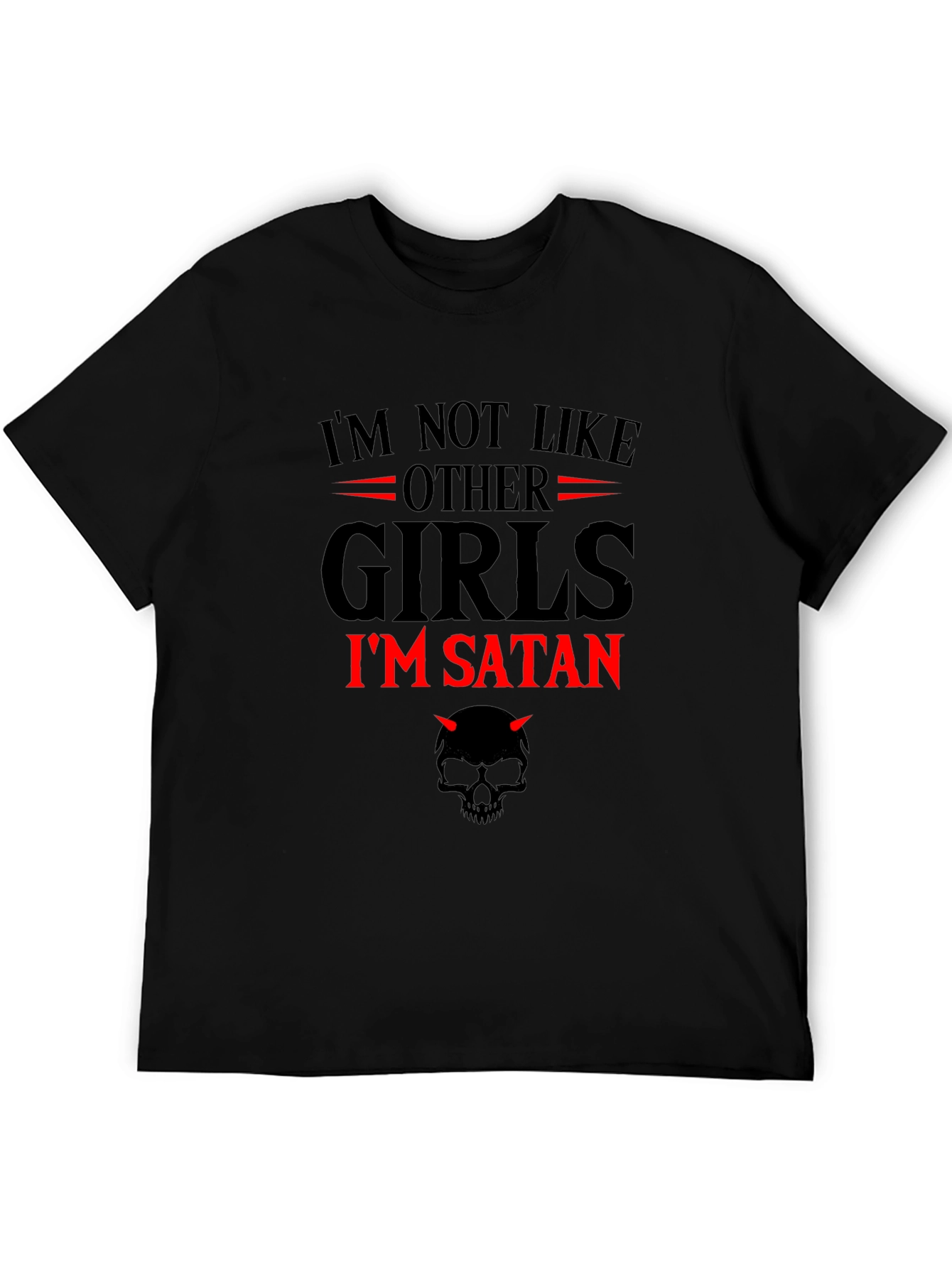 Black I'm Not Like Other Girls I'm Satan Graphic T-Shirt view 5