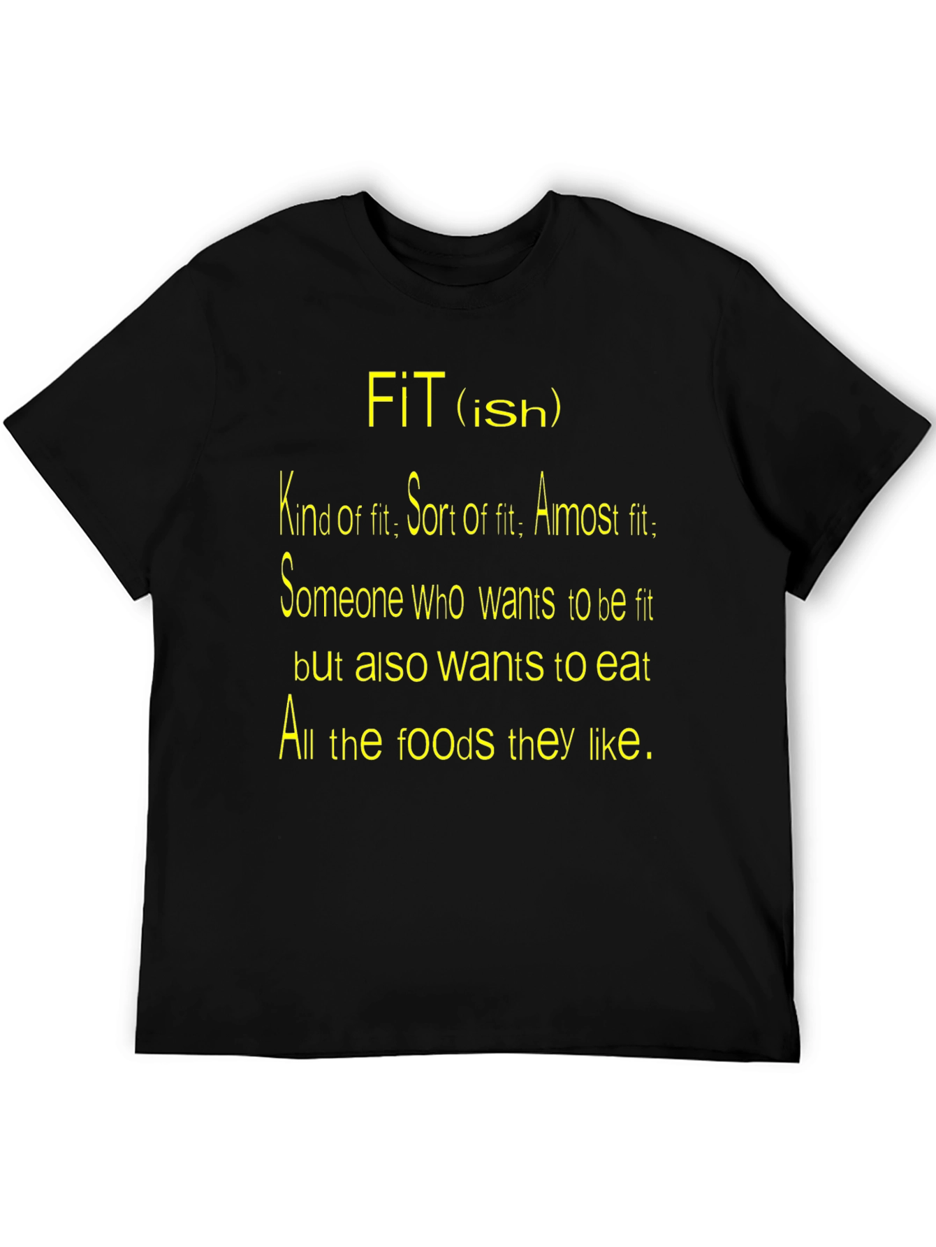 Black Funny "Fit(ish)" Graphic T-Shirt view 5