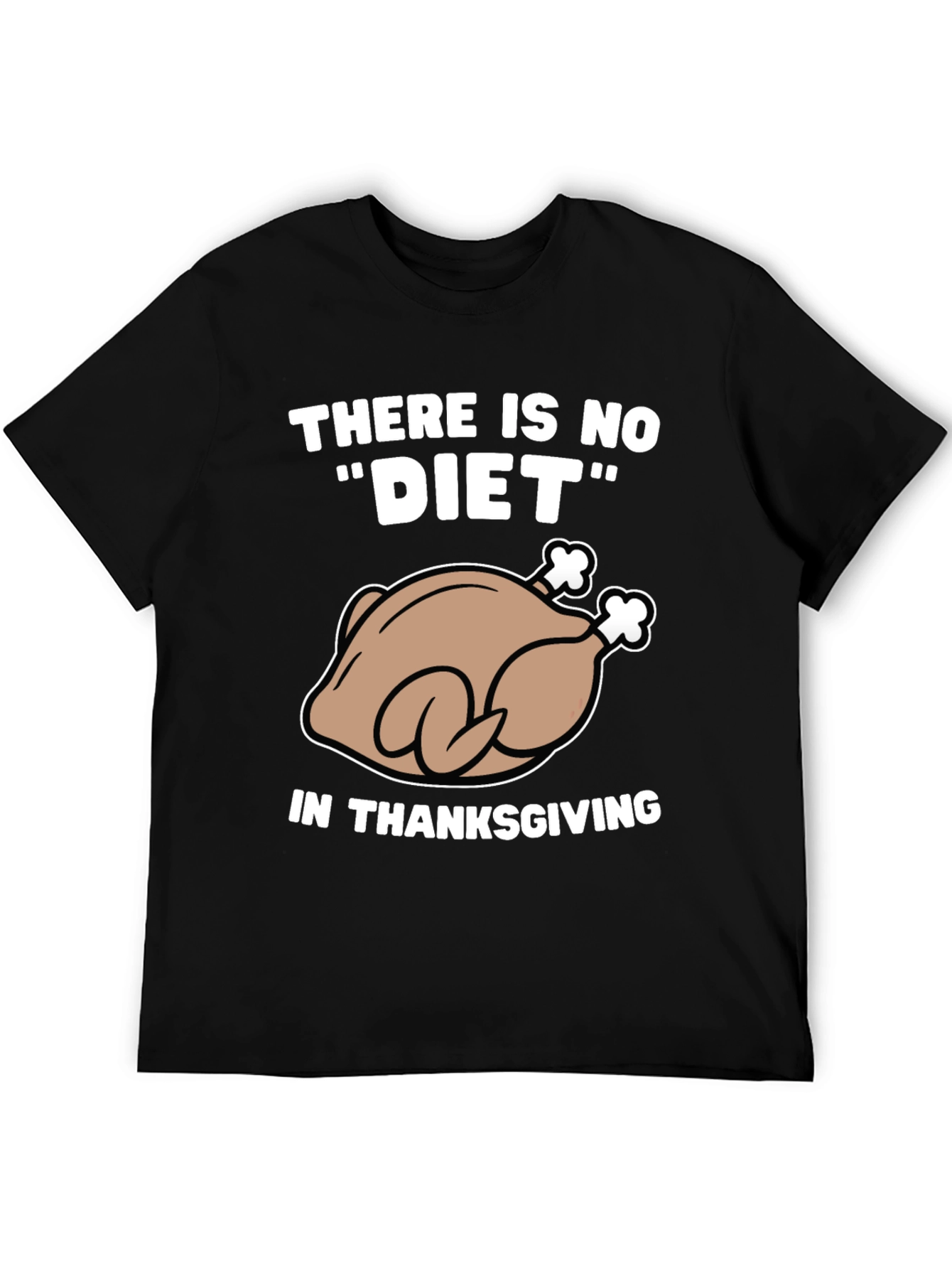 Black Thanksgiving Turkey Diet Humor T-Shirt view 5