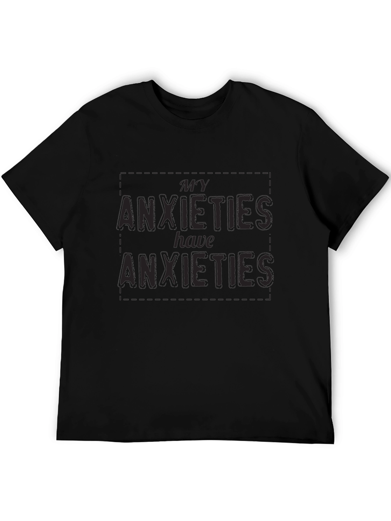 Black Anxiety Humor Graphic Tee - Black view 5