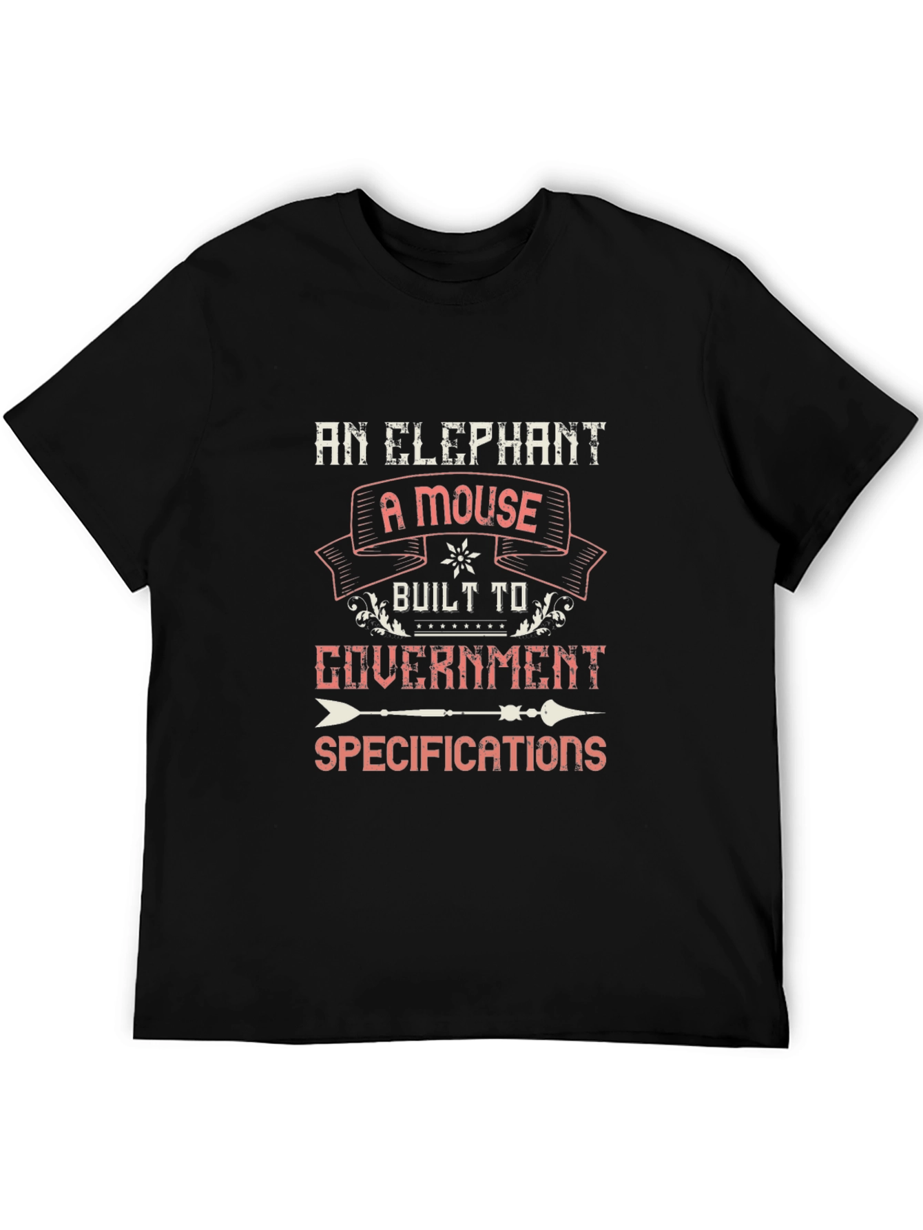 Black Elephant Mouse Government Specs T-Shirt view 5