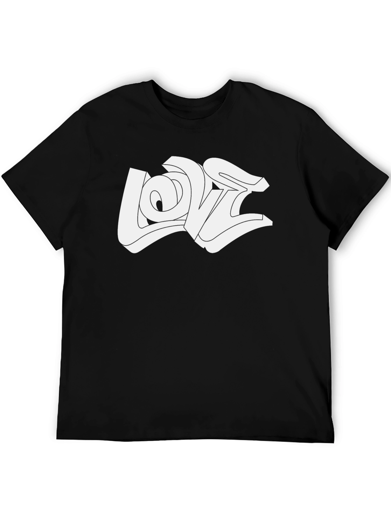 Black Love Graffiti Style T-Shirt - Bold Streetwear view 5