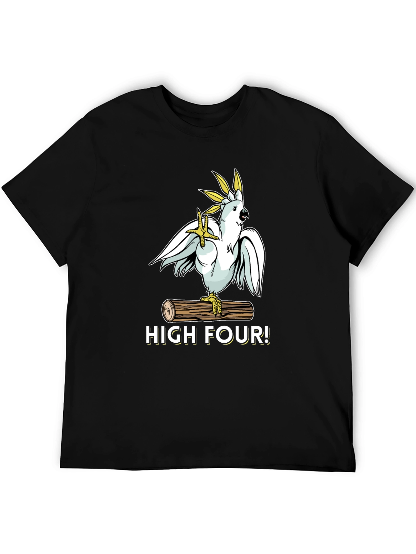 Black High Four! Cockatoo T-Shirt view 5