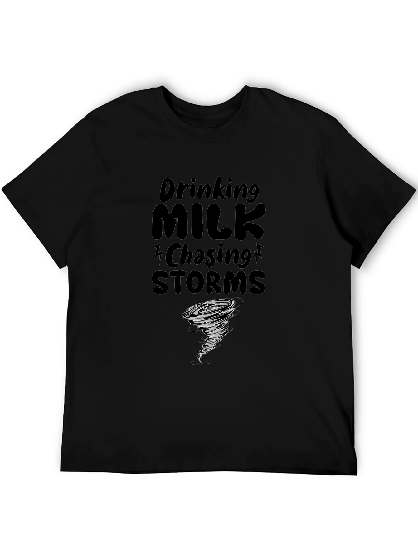 Black Drinking Milk Chasing Storms Graphic Tee view 5