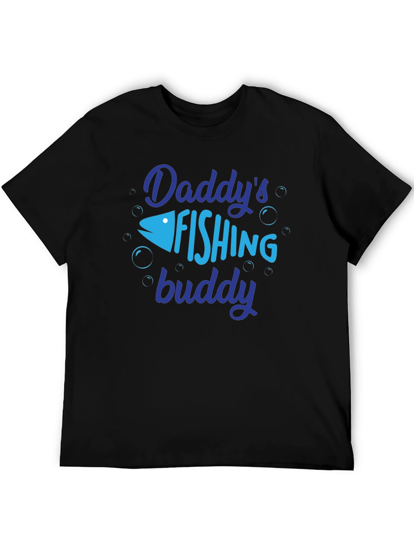 Black Daddy's Fishing Buddy T-Shirt - Perfect for Fishing Trips! view 5
