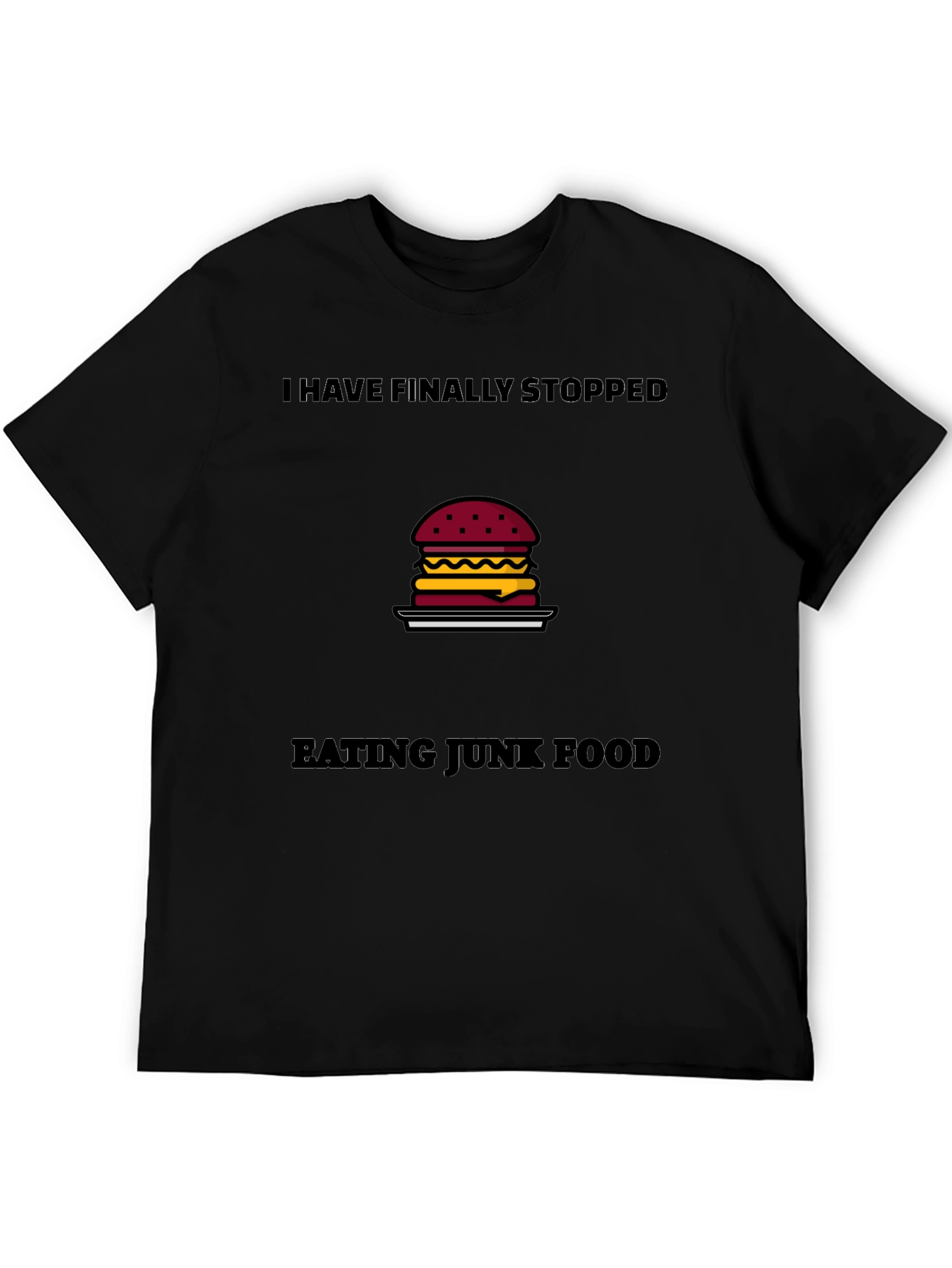 Black Funny Diet T-Shirt: I Have Finally Stopped Eating Junk Food view 5