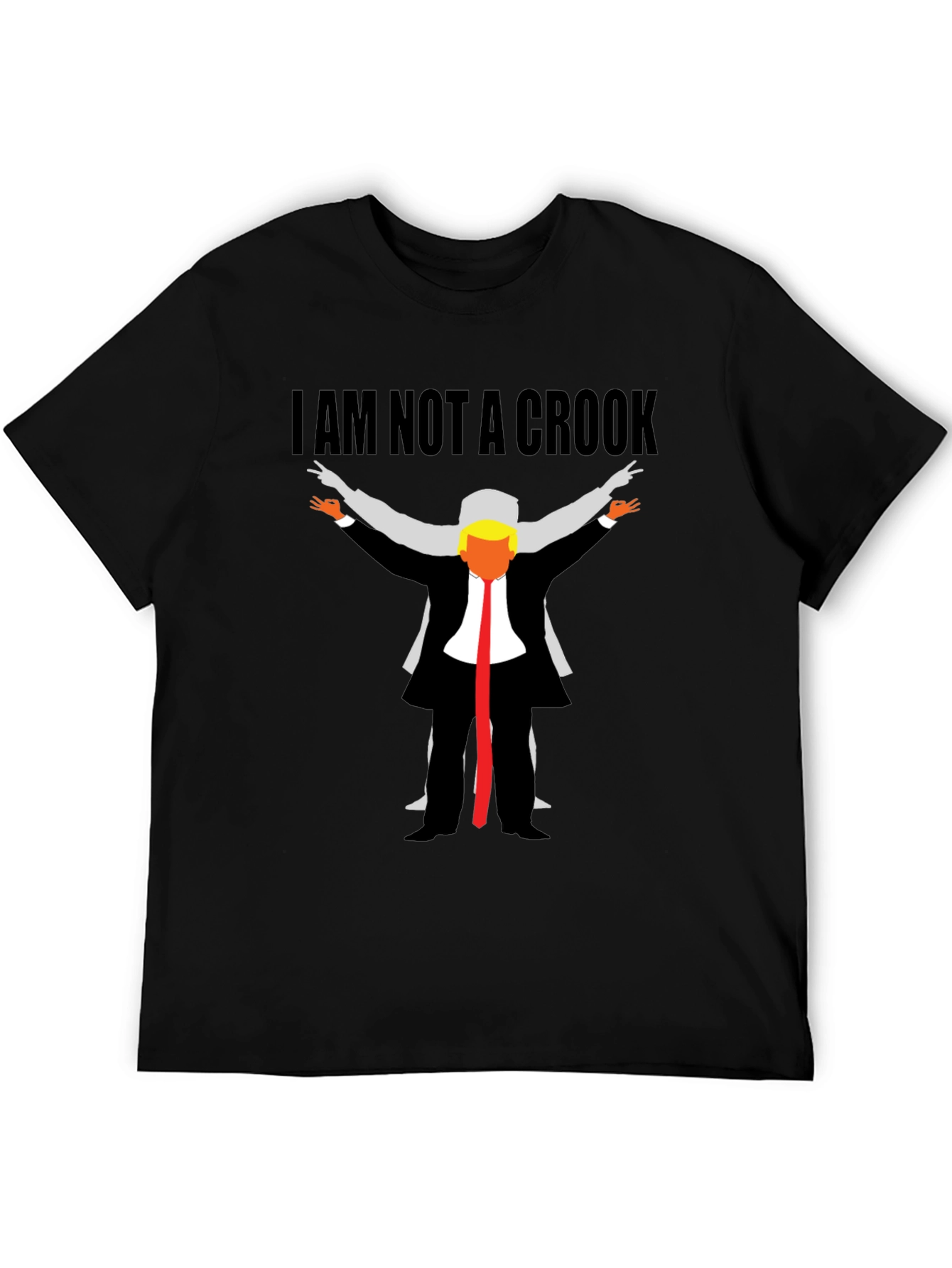 Black I Am Not A Crook Funny Political Graphic T-Shirt view 5