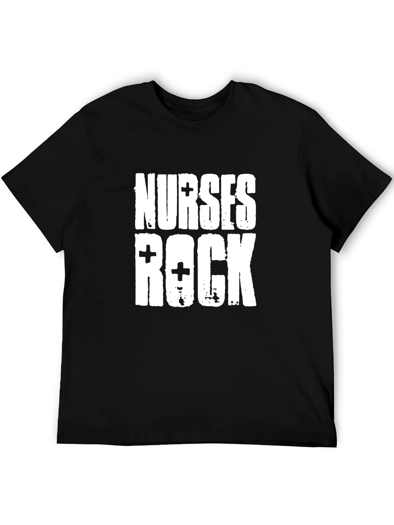 Black Nurses Rock Graphic T-Shirt - Black Crew Neck view 5