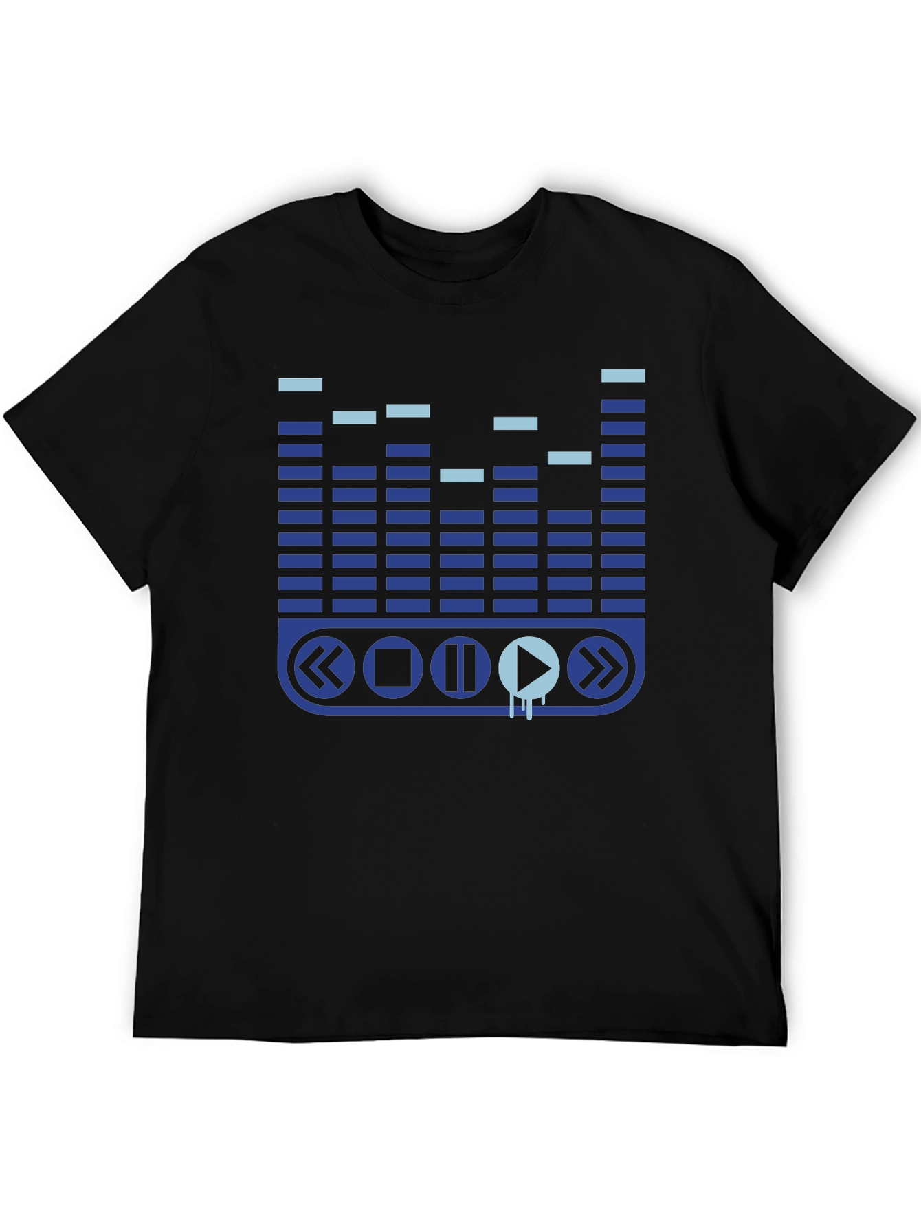 Black Music Equalizer Men's Graphic Tee view 5