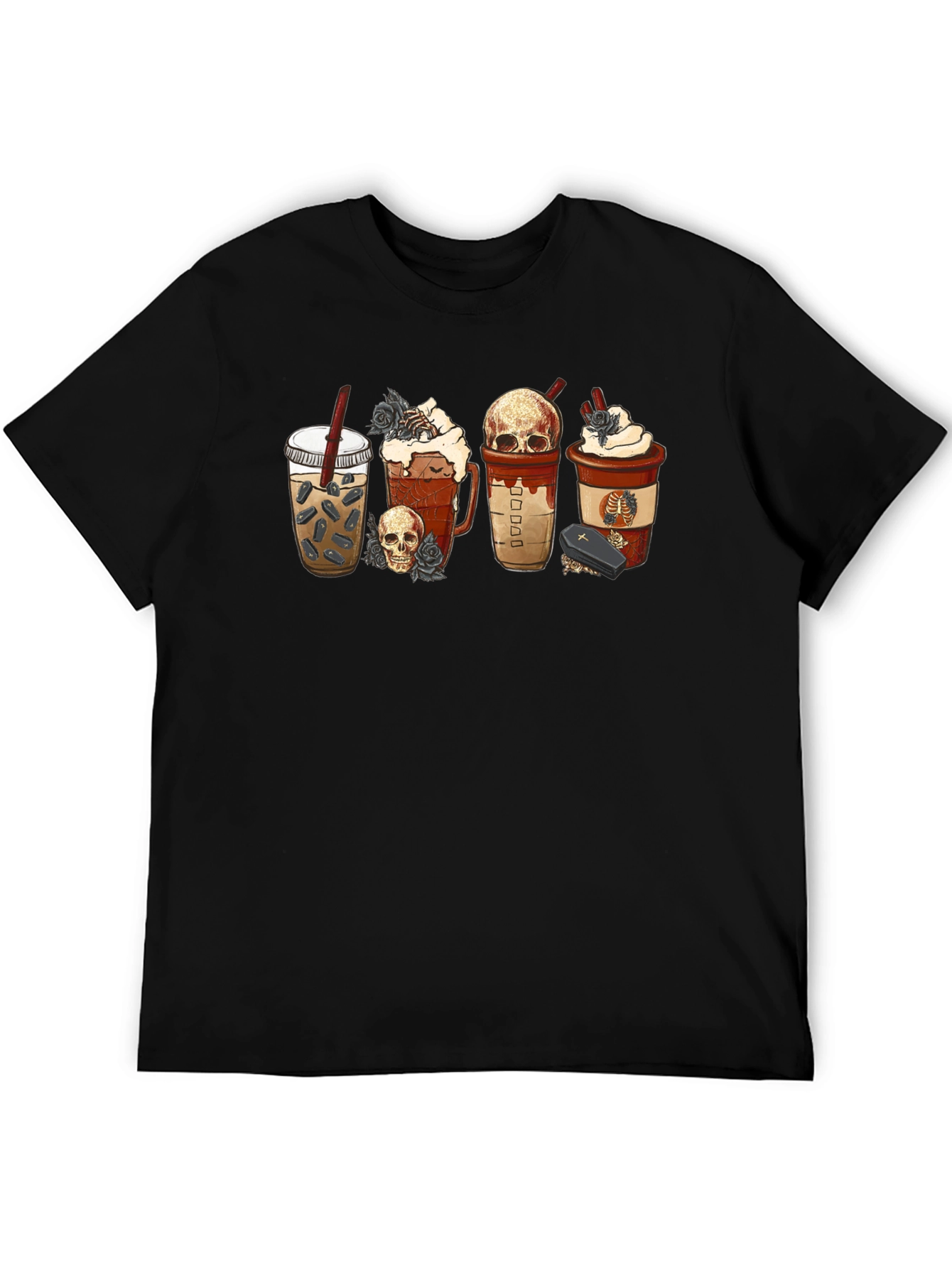 Black Gothic Coffee Lover T-Shirt view 5