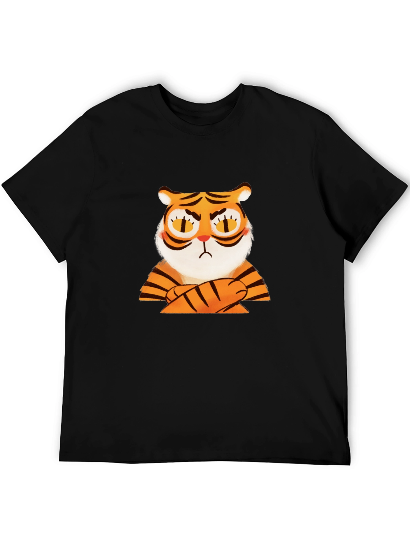 Black Grumpy Tiger Graphic T-Shirt - Black view 5