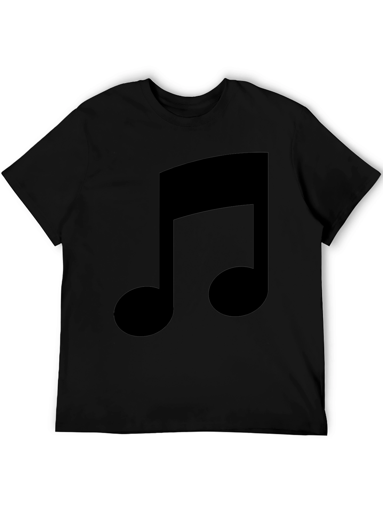 Black Music Note Graphic Tee - Stylish Black T-Shirt view 5