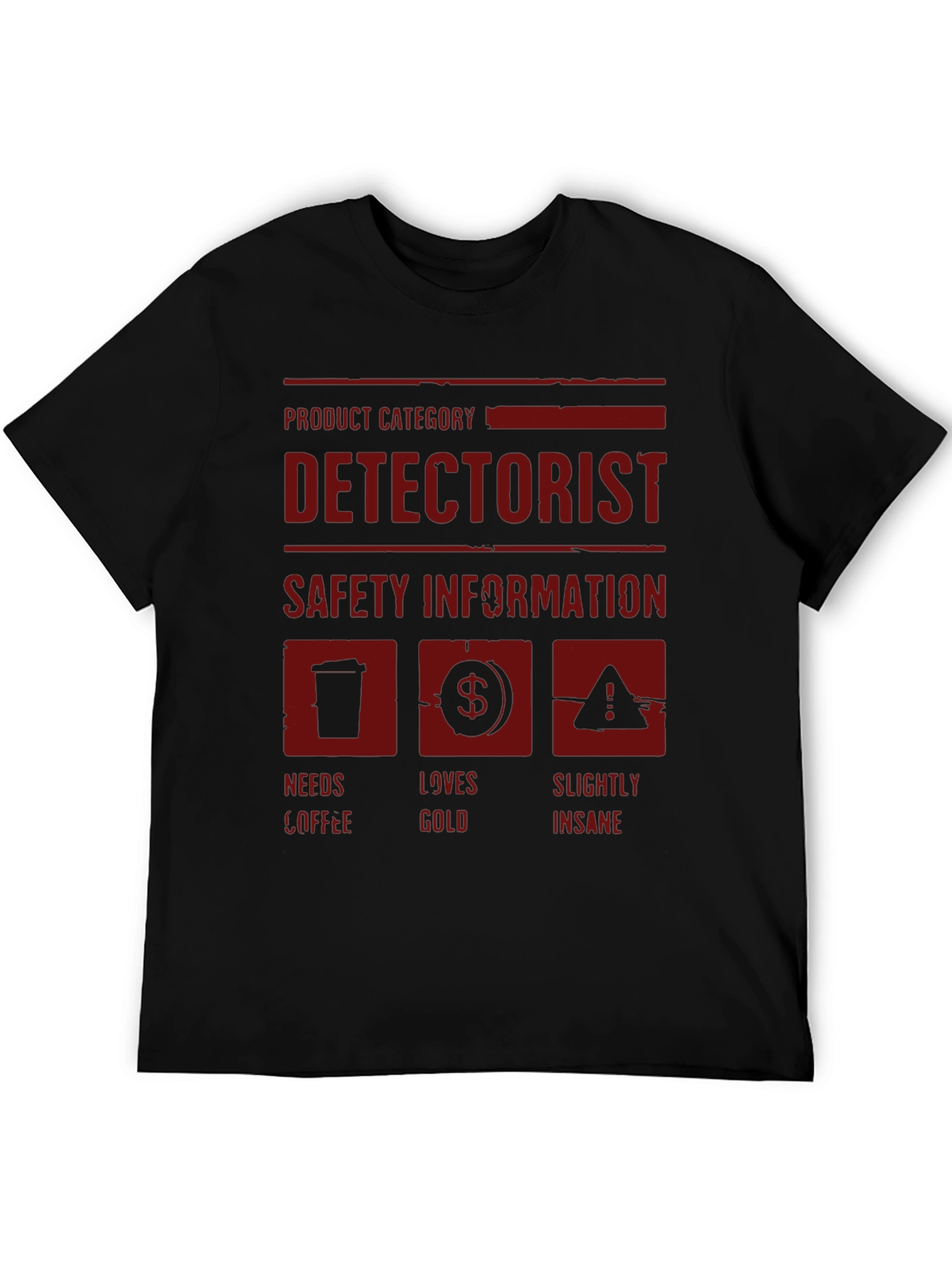 Black Detectorist Funny T-Shirt, Metal Detecting Gift  view 5