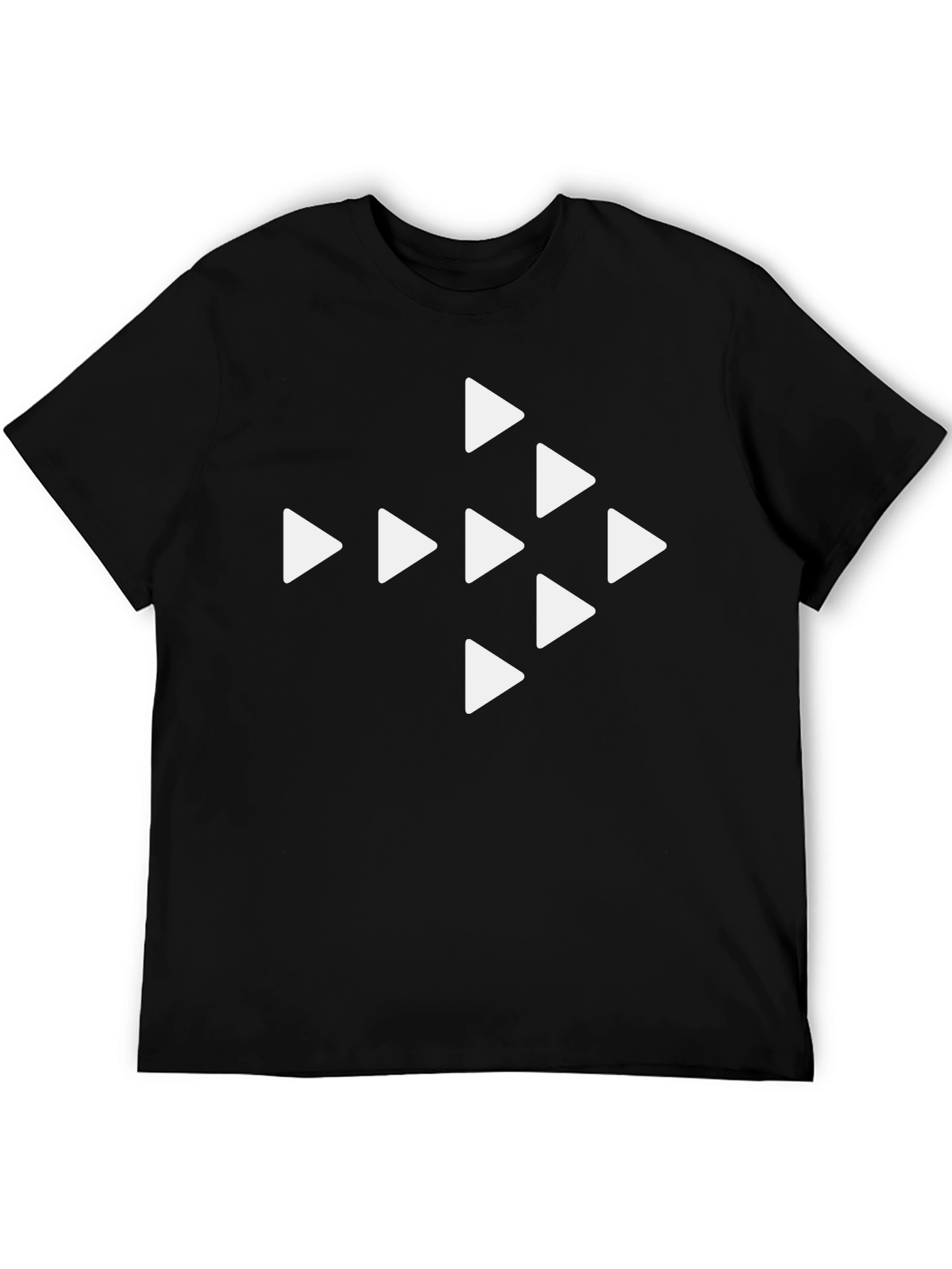 Black Arrow Pattern Black T-Shirt - Modern Casual Tee view 5