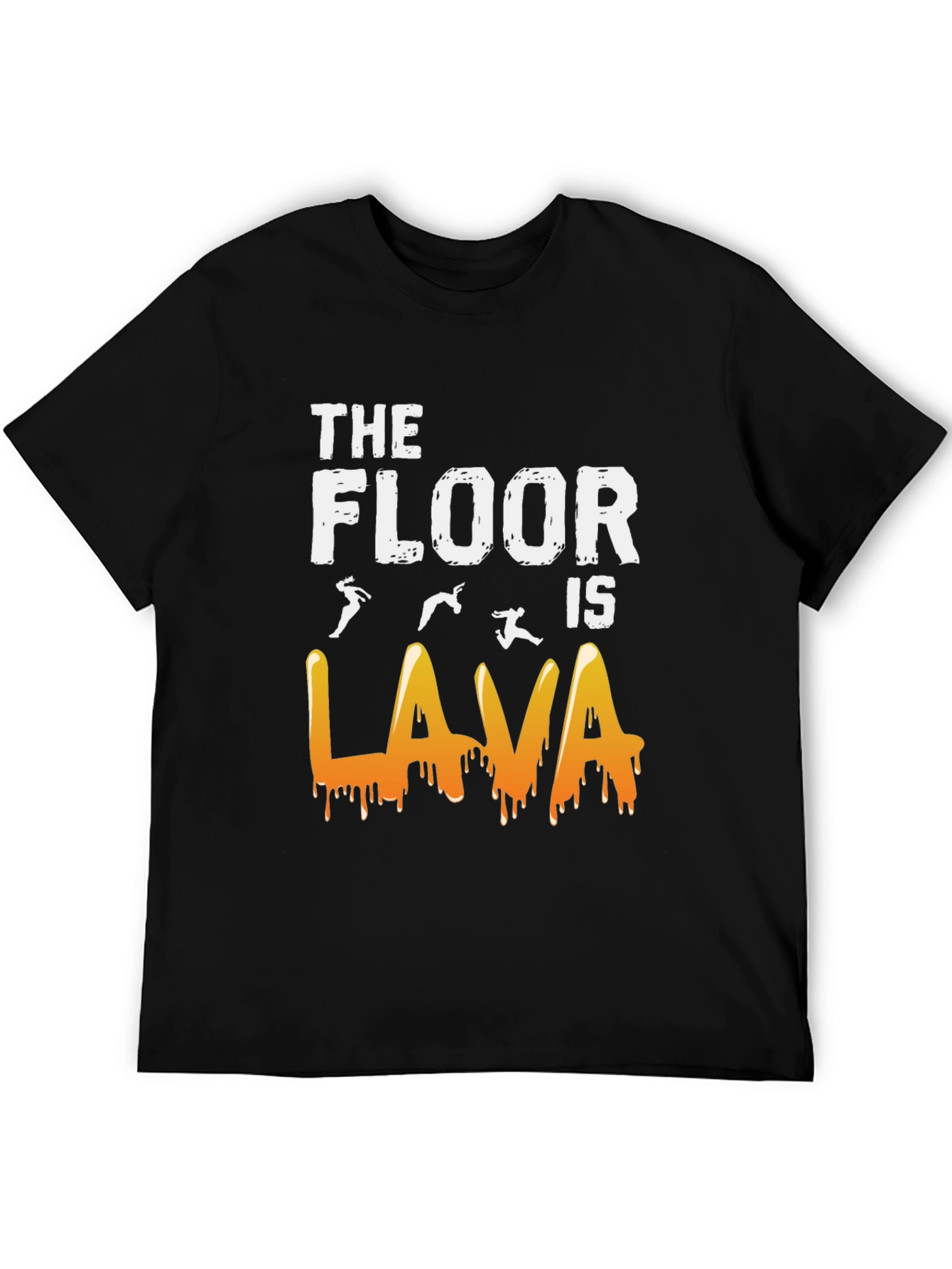 Black The Floor is Lava Graphic Tee - Fun Novelty T-Shirt view 5