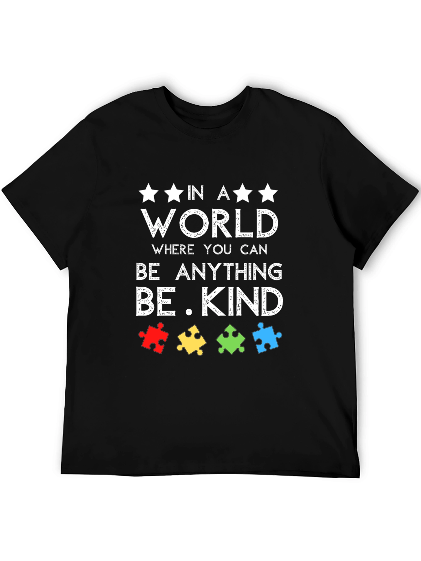 Black Be Kind Autism Awareness T-Shirt view 5