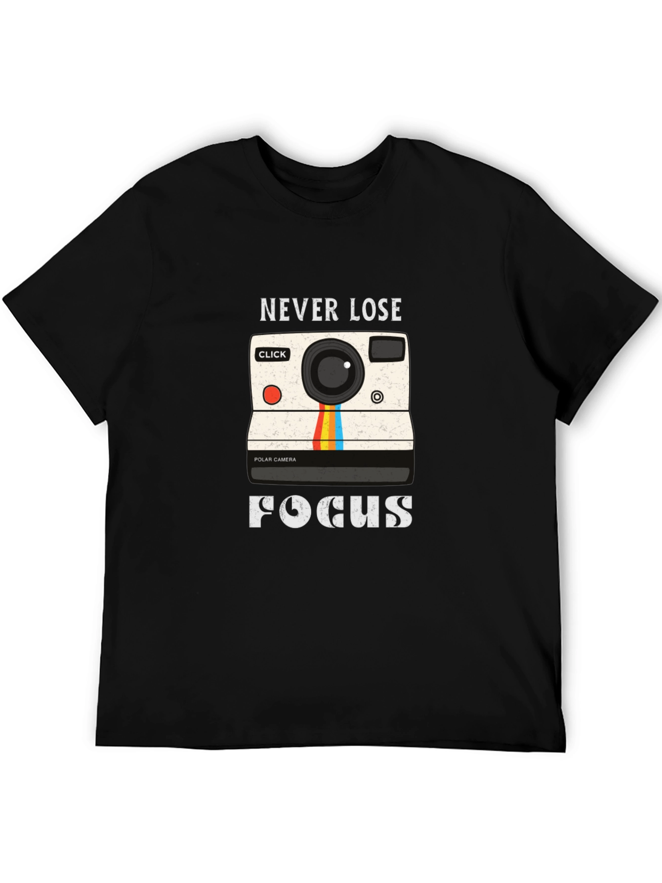 Black Never Lose Focus Camera Graphic Tee view 5