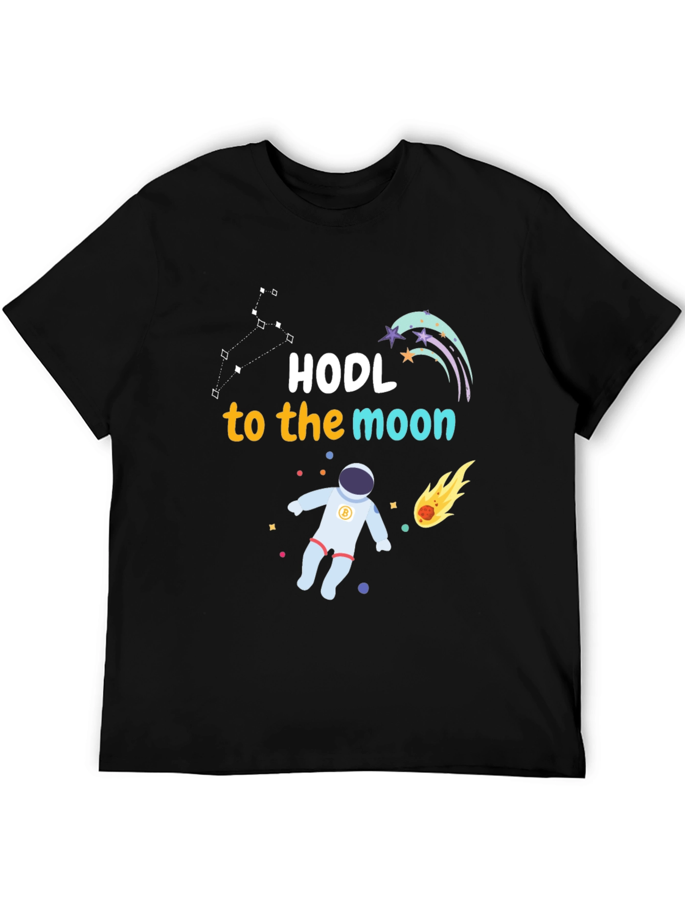 Black HODL to the Moon Graphic Tee - Crypto Astronaut view 5
