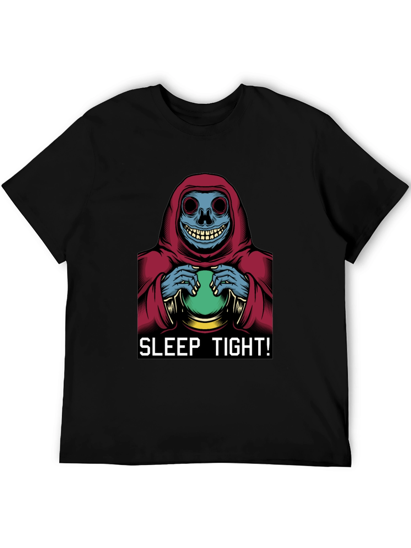 Black Sleep Tight T-Shirt - Grim Reaper Graphic Tee view 5
