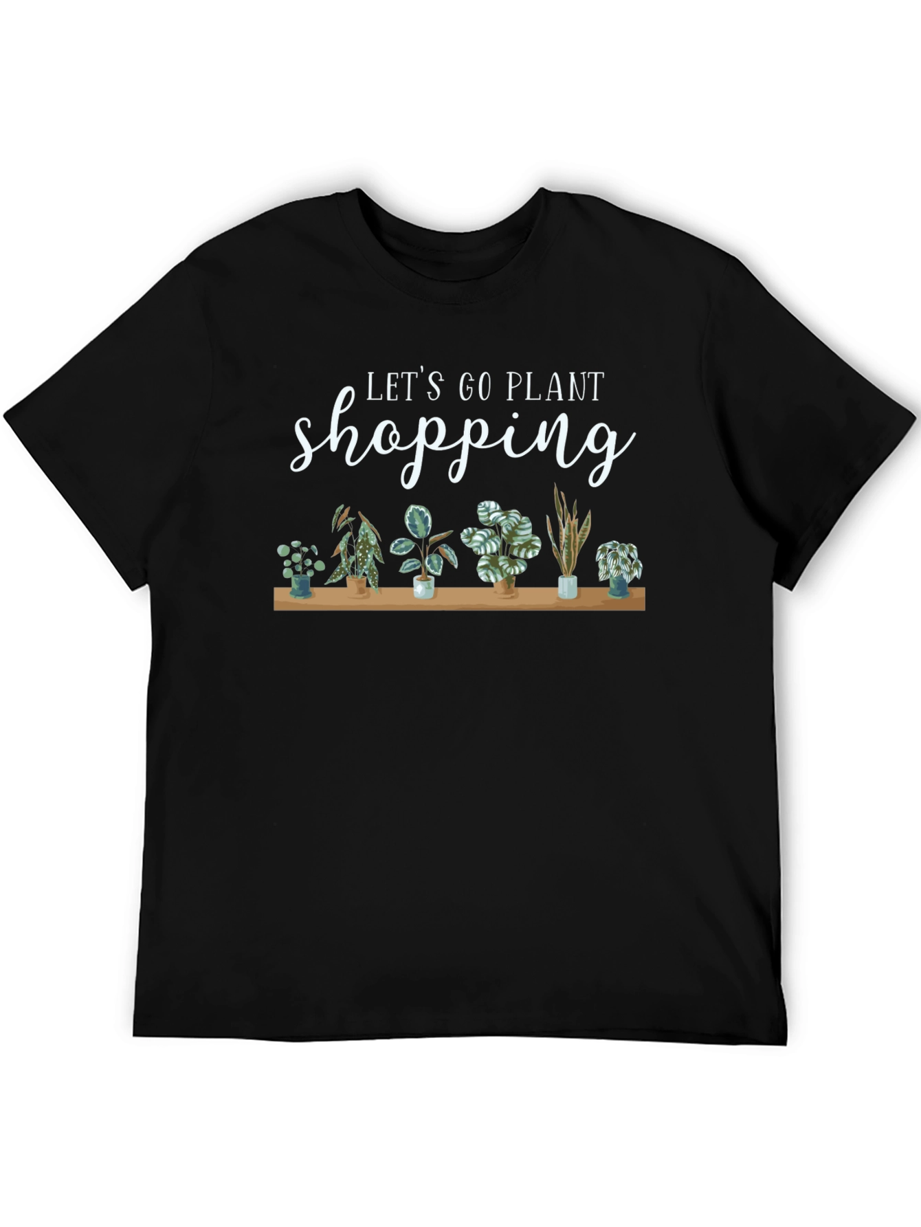 Let's Go Plant Shopping Black T-Shirt - 5