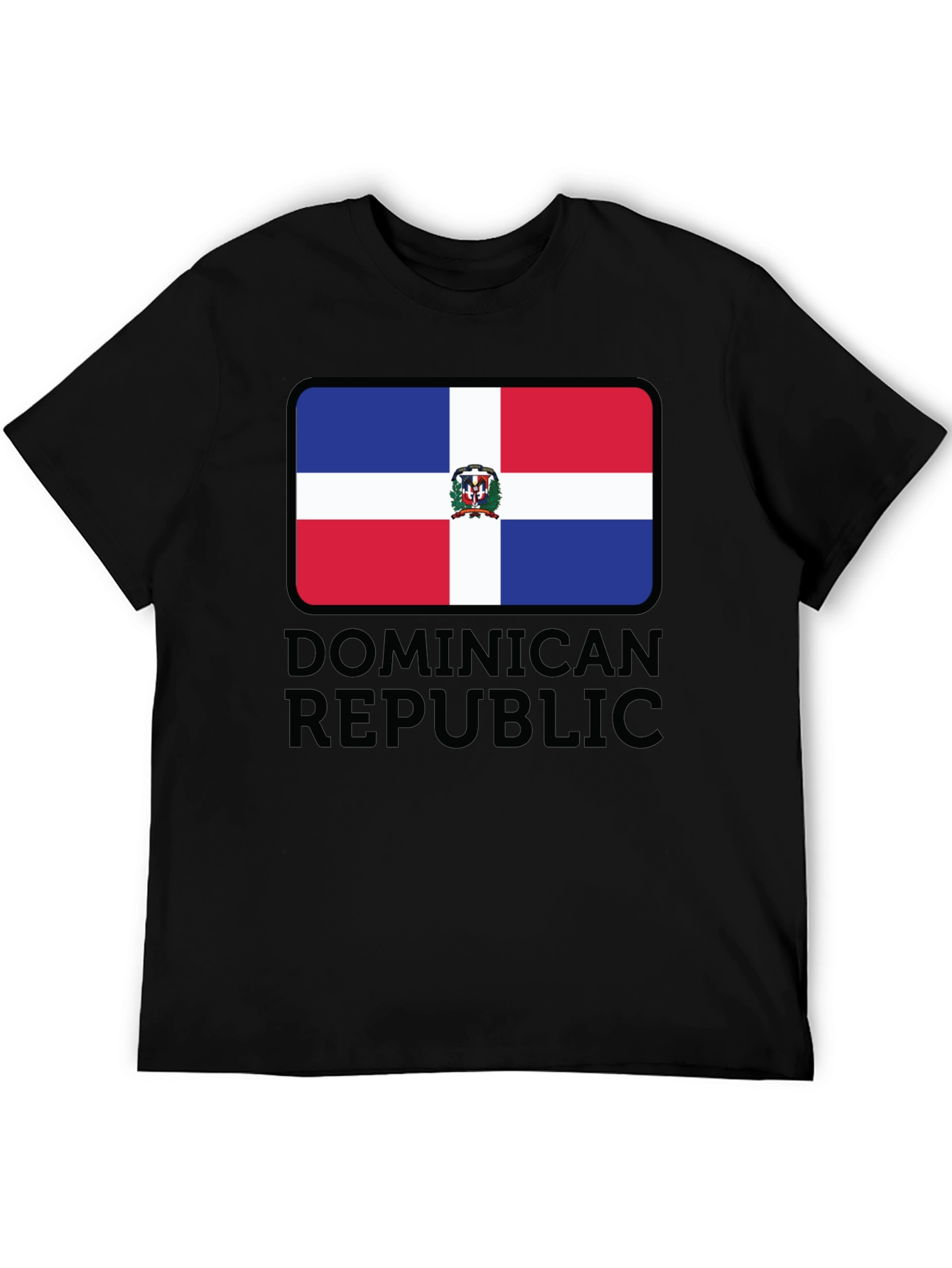 Black Dominican Republic Flag T-Shirt view 5