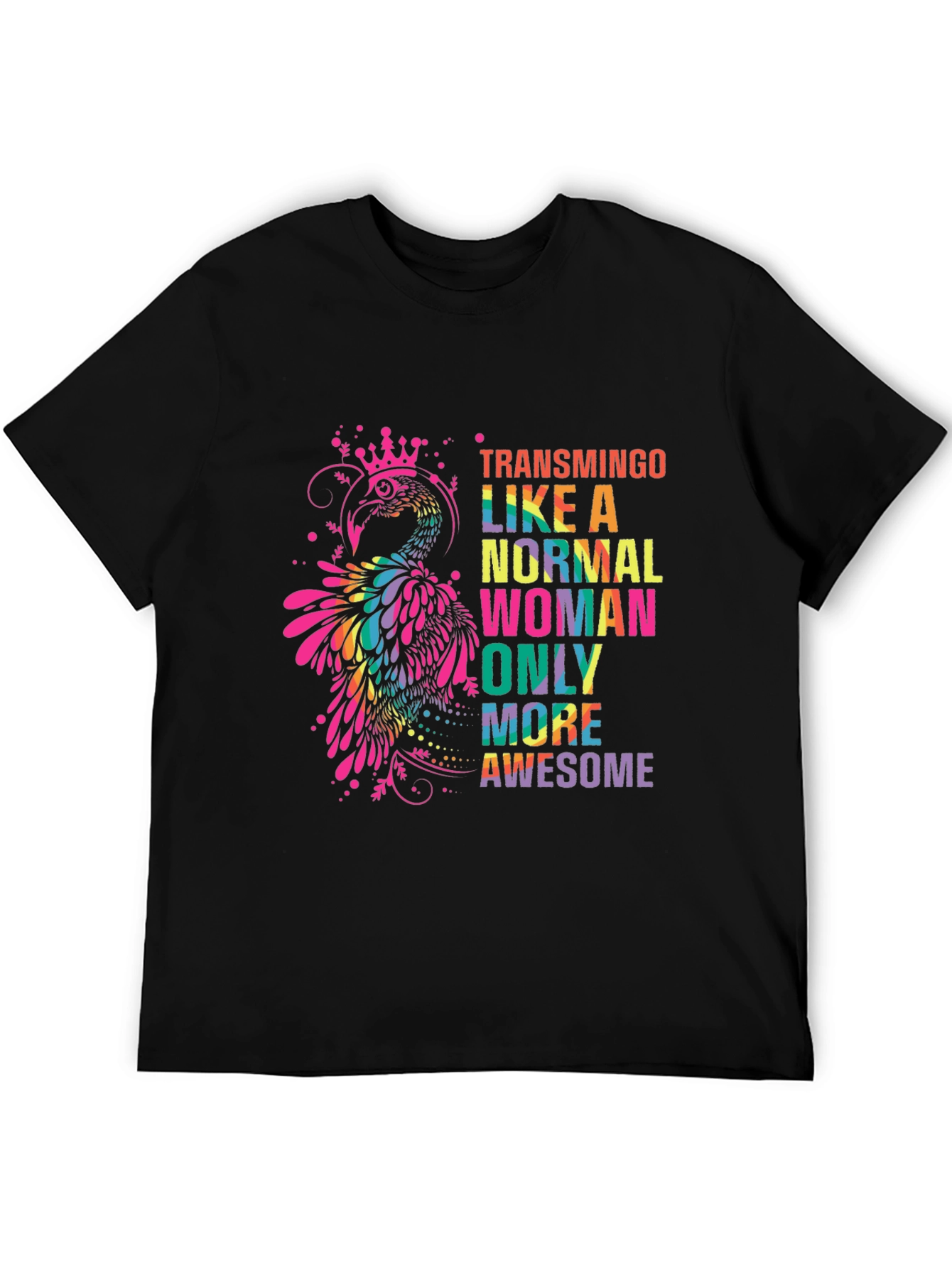 Black Transmingo Colorful Graphic T-Shirt view 5