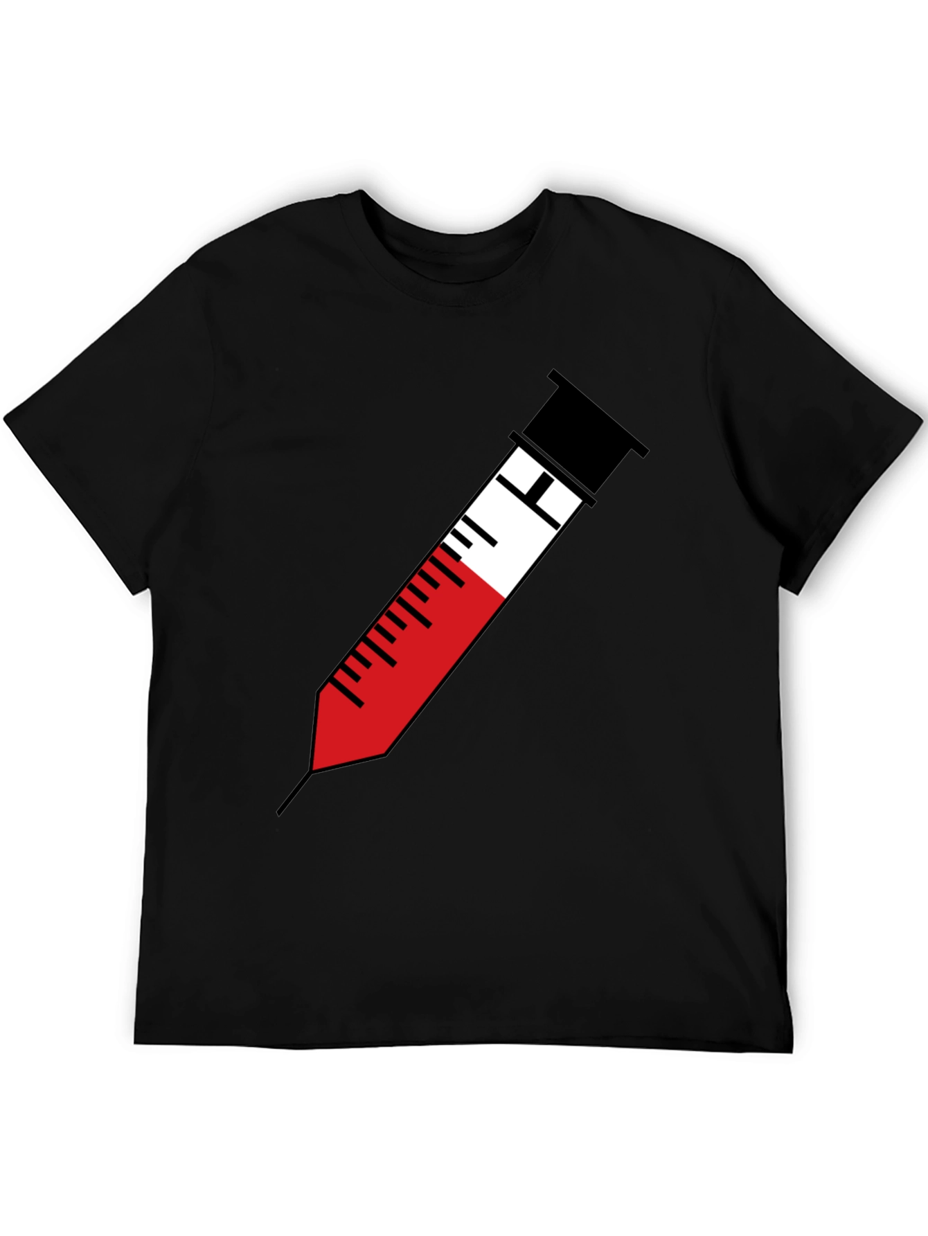 Black Syringe Graphic Tee - Bold Medical Humor T-Shirt view 5