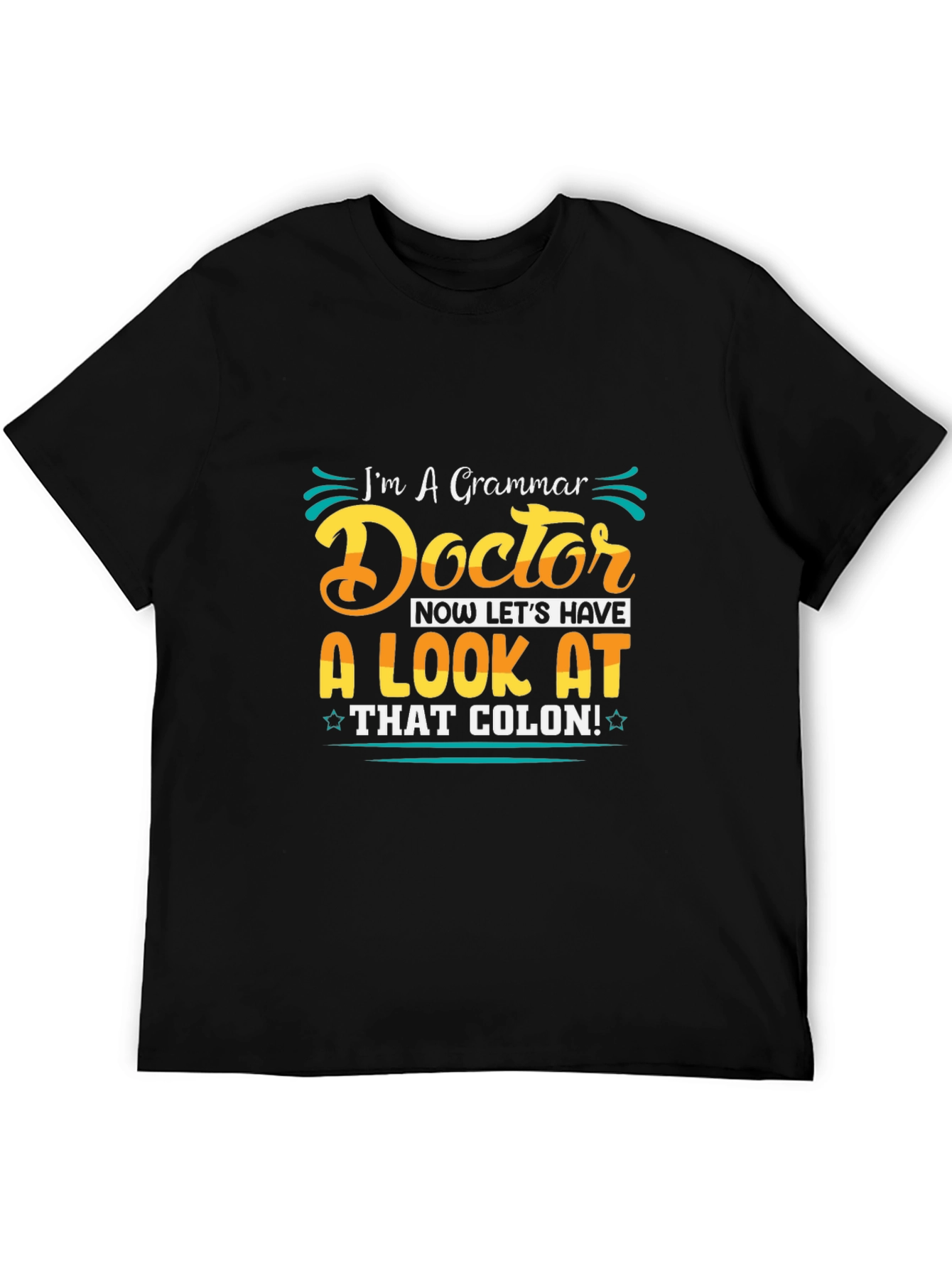 Black Grammar Doctor Funny Graphic T-Shirt view 5