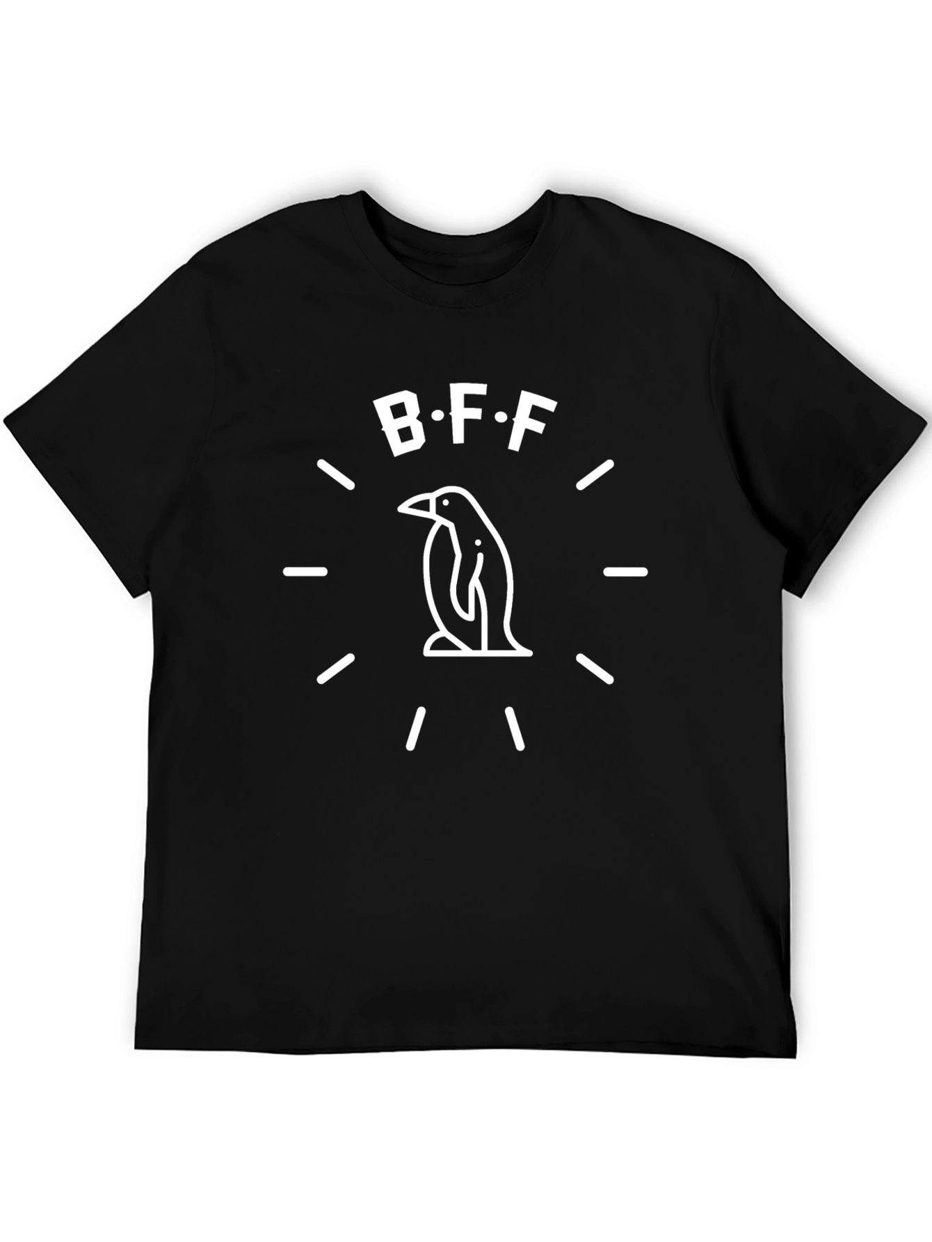 Black BFF Penguin Graphic Tee - Best Friends Forever T-Shirt view 5