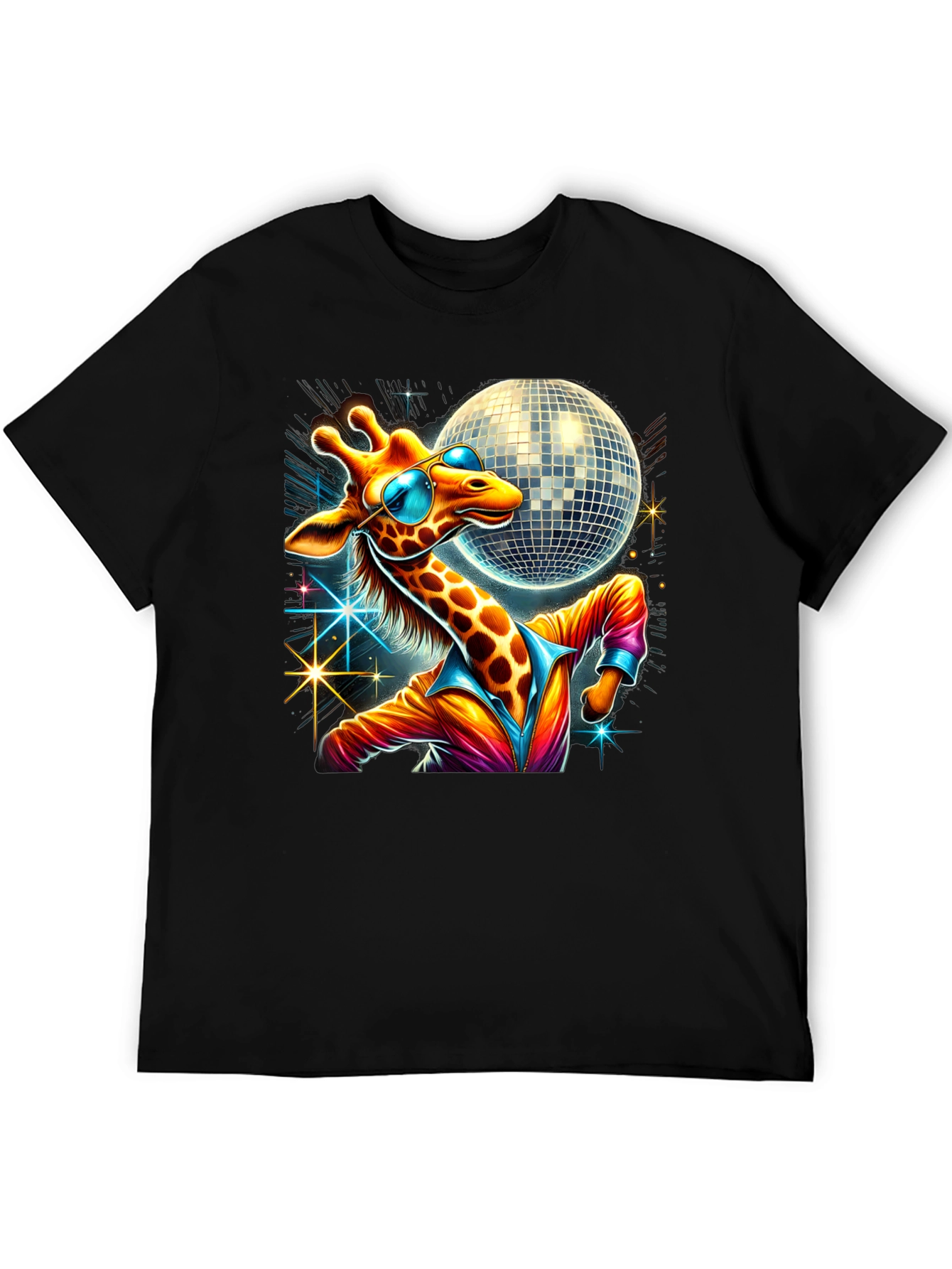 Black Disco Giraffe T-Shirt view 5