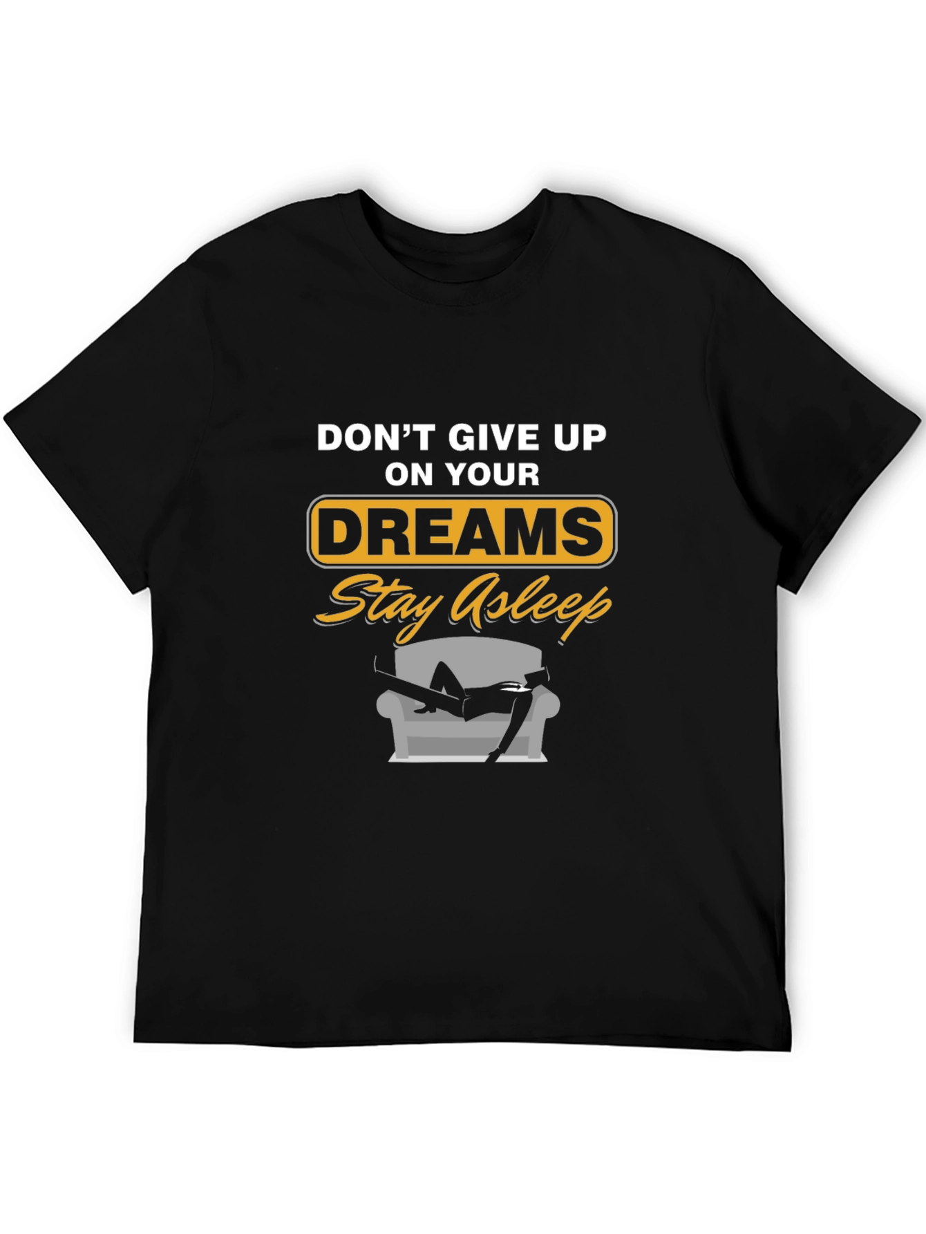Black Funny Dreams Stay Asleep Graphic Tee view 5