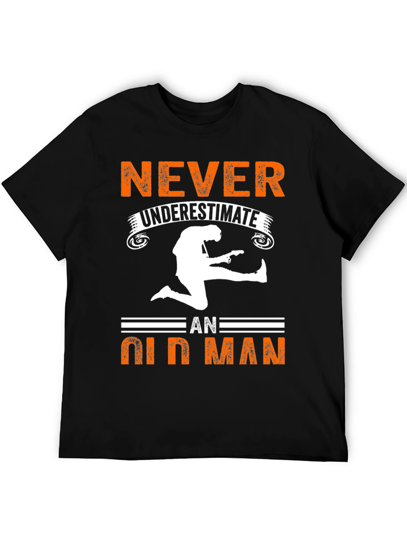 Black Never Underestimate Old Man Graphic Tee view 5
