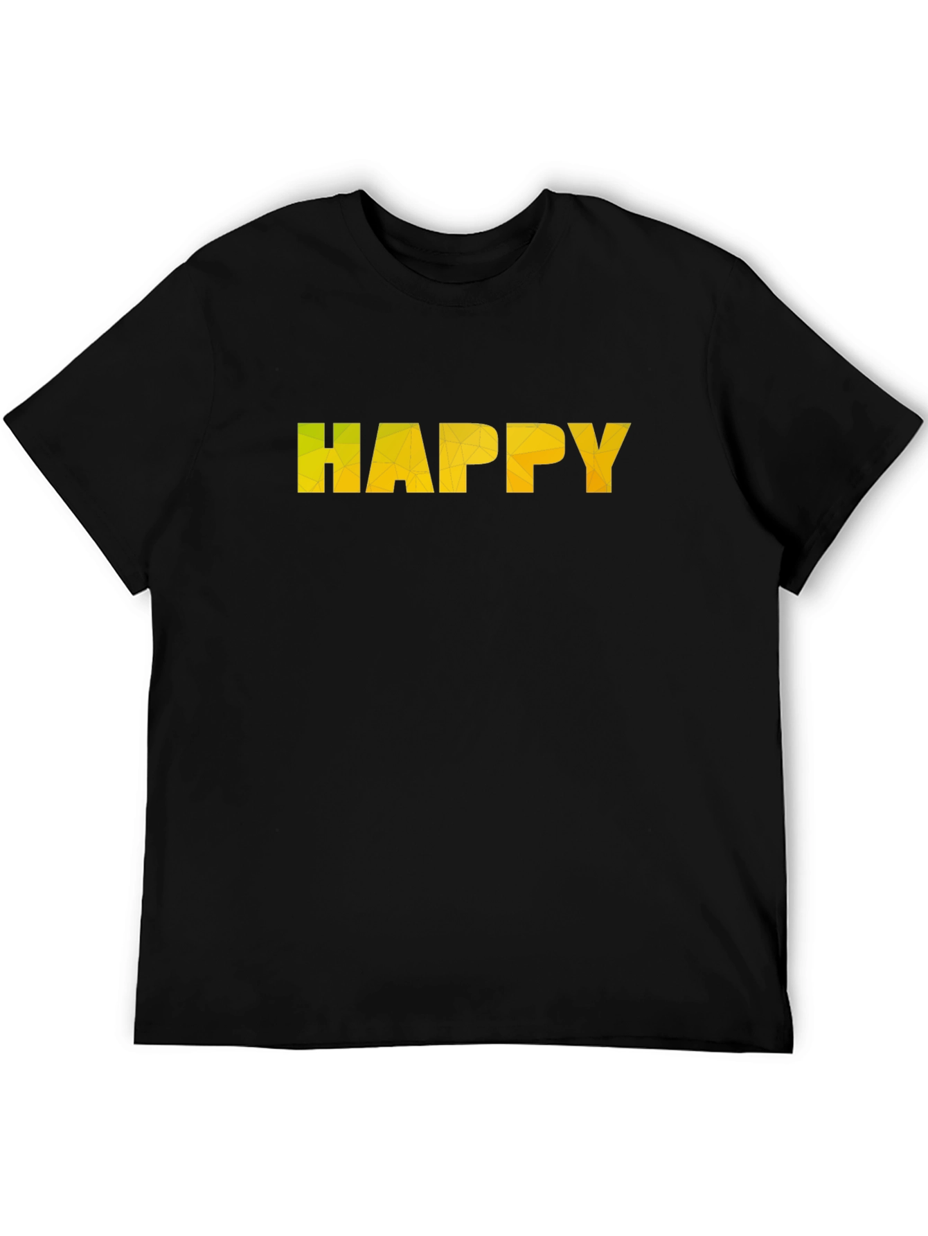 Black Geometric HAPPY Graphic Black T-Shirt view 5
