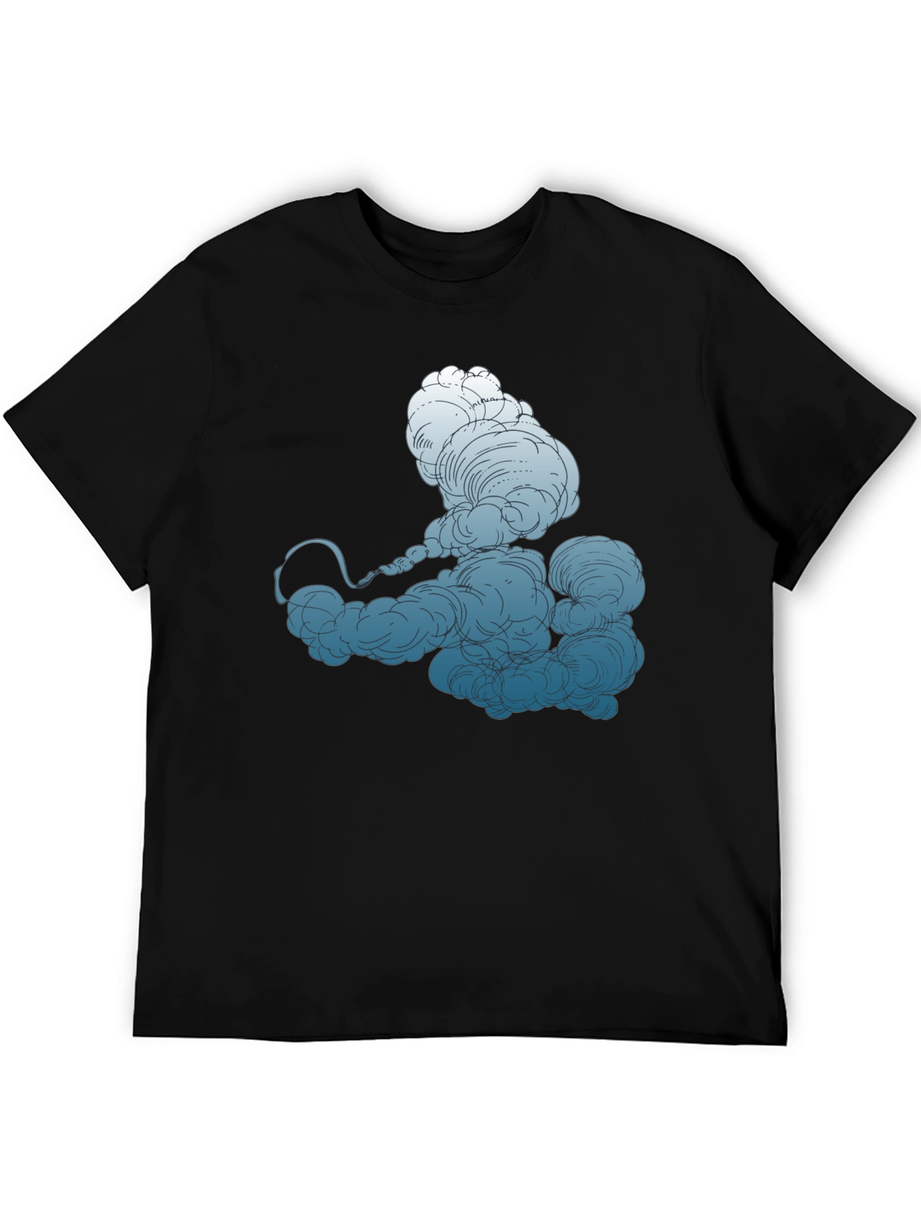 Black Smokey Cloud Graphic Tee - Cool Black T-Shirt view 5