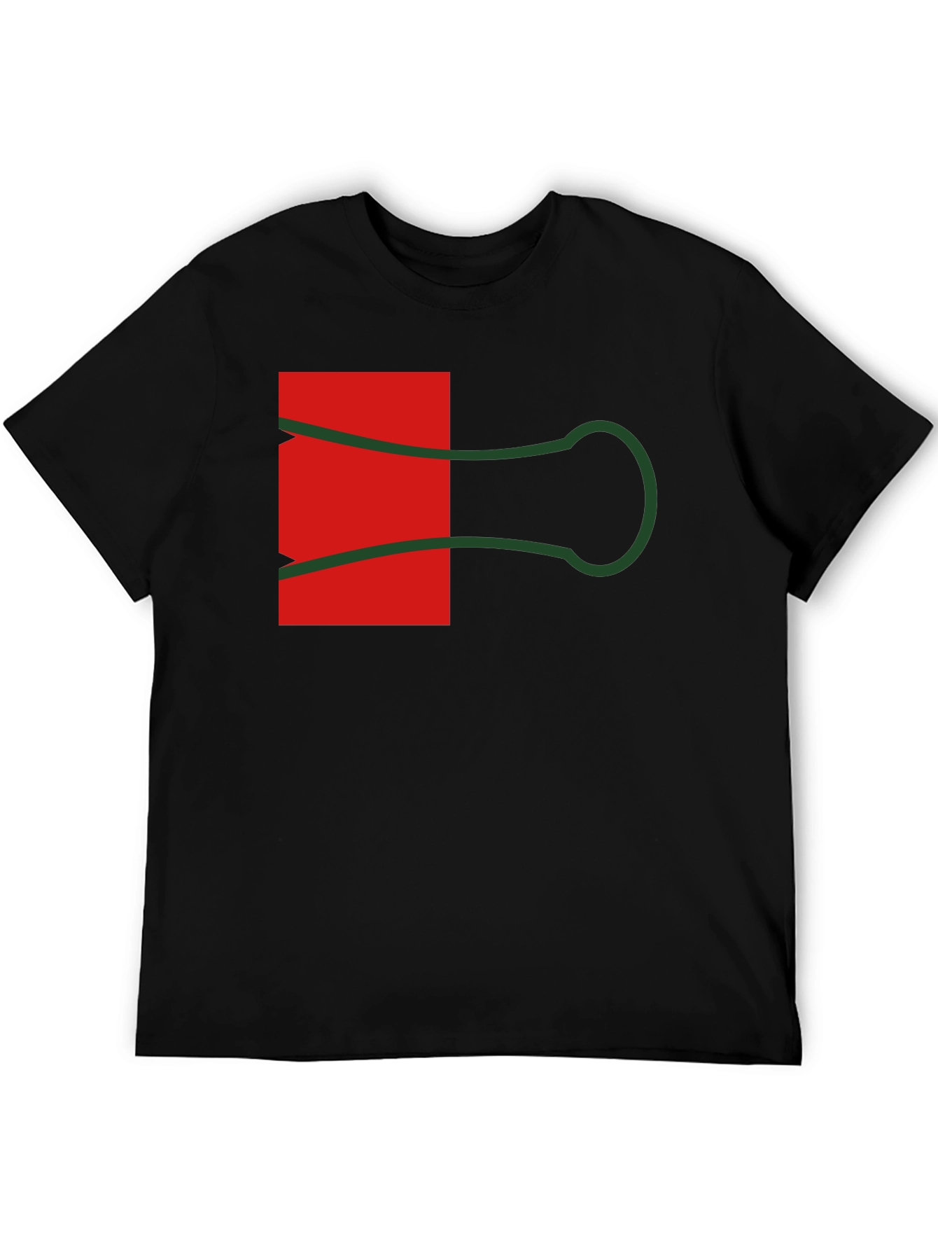Black Abstract Paper Clip Graphic Tee - Black view 5