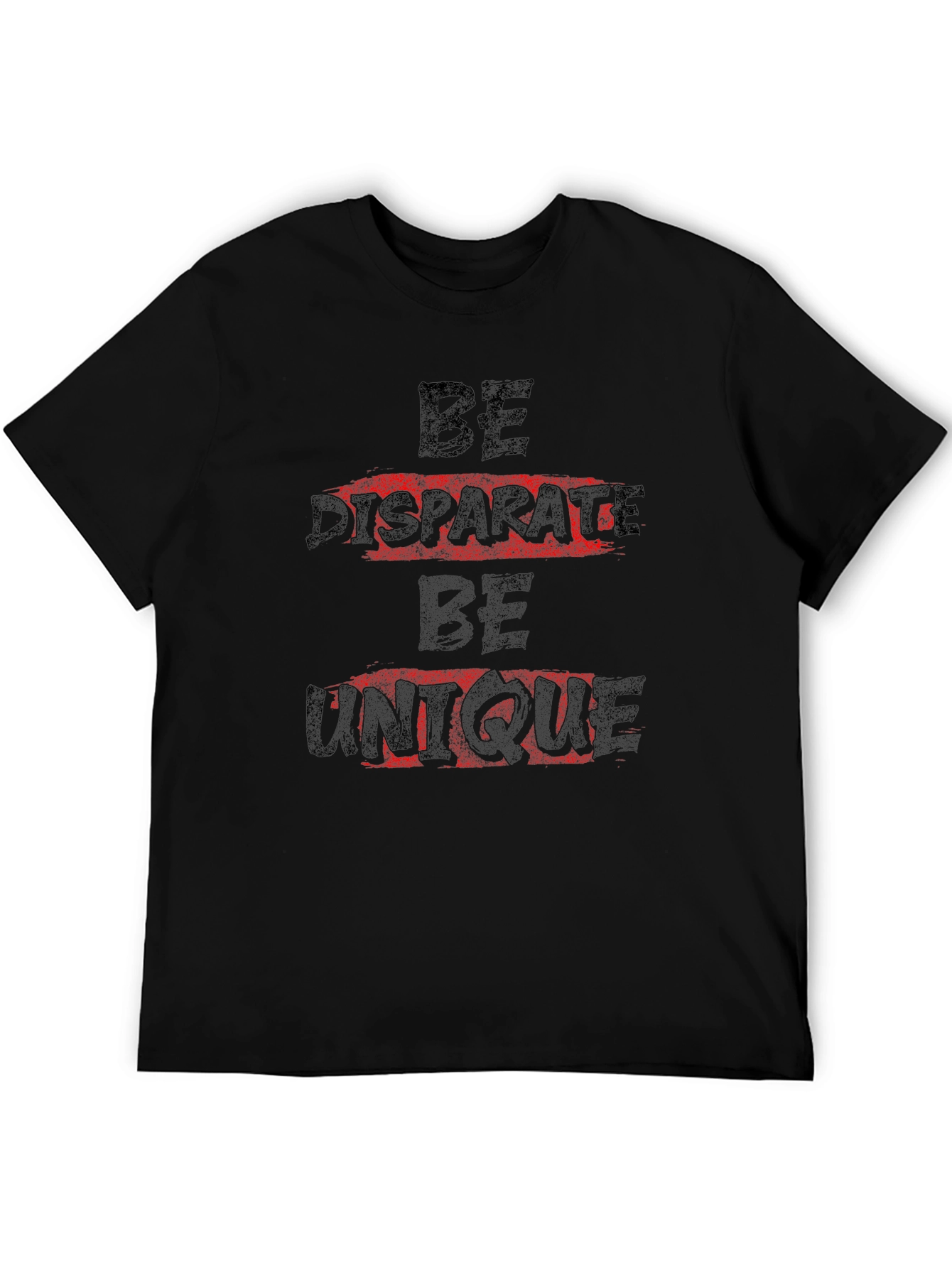 Black Be Disparate Be Unique Graphic Tee view 5