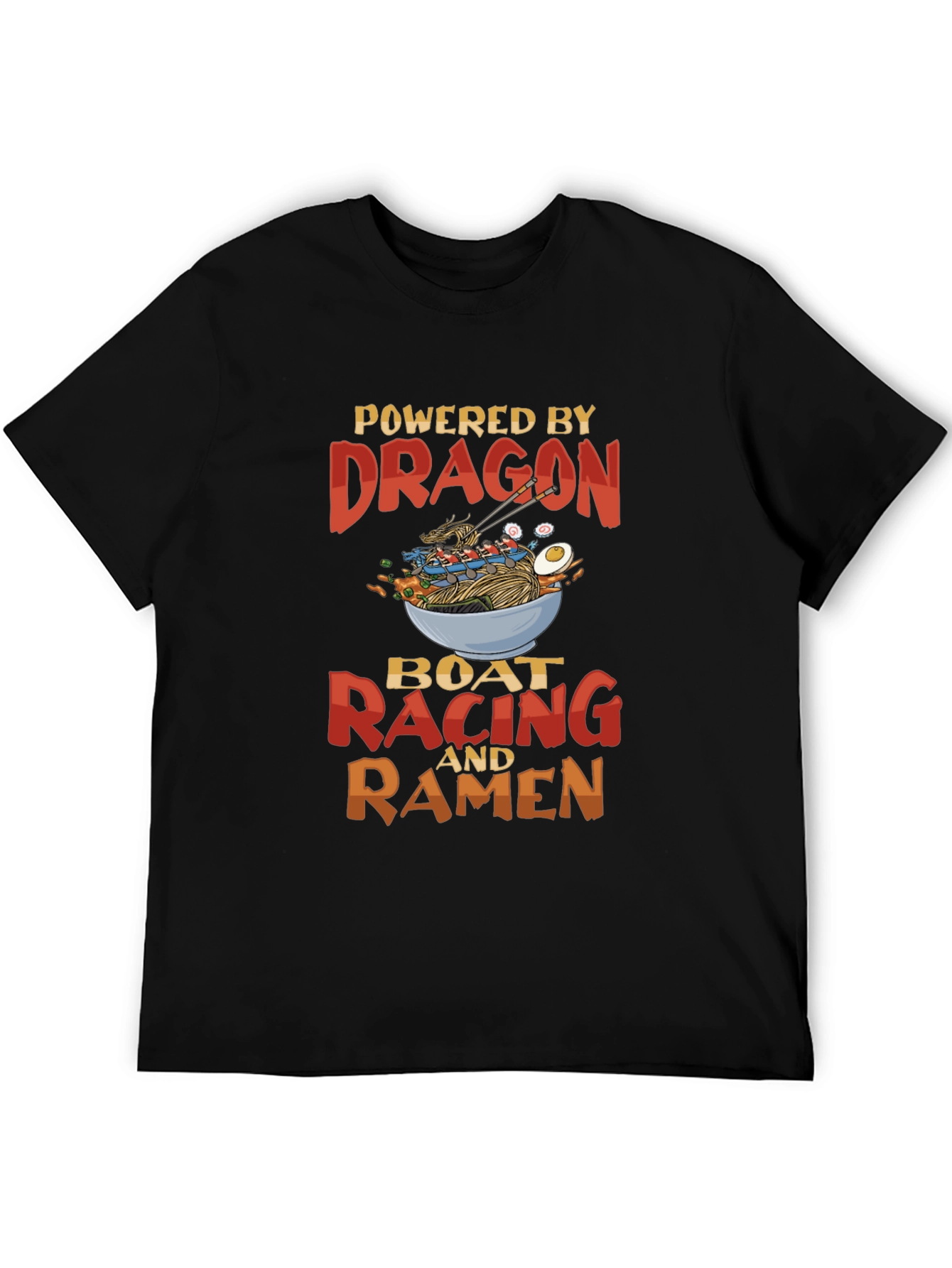 Black Dragon Boat Racing Ramen Graphic T-Shirt view 5
