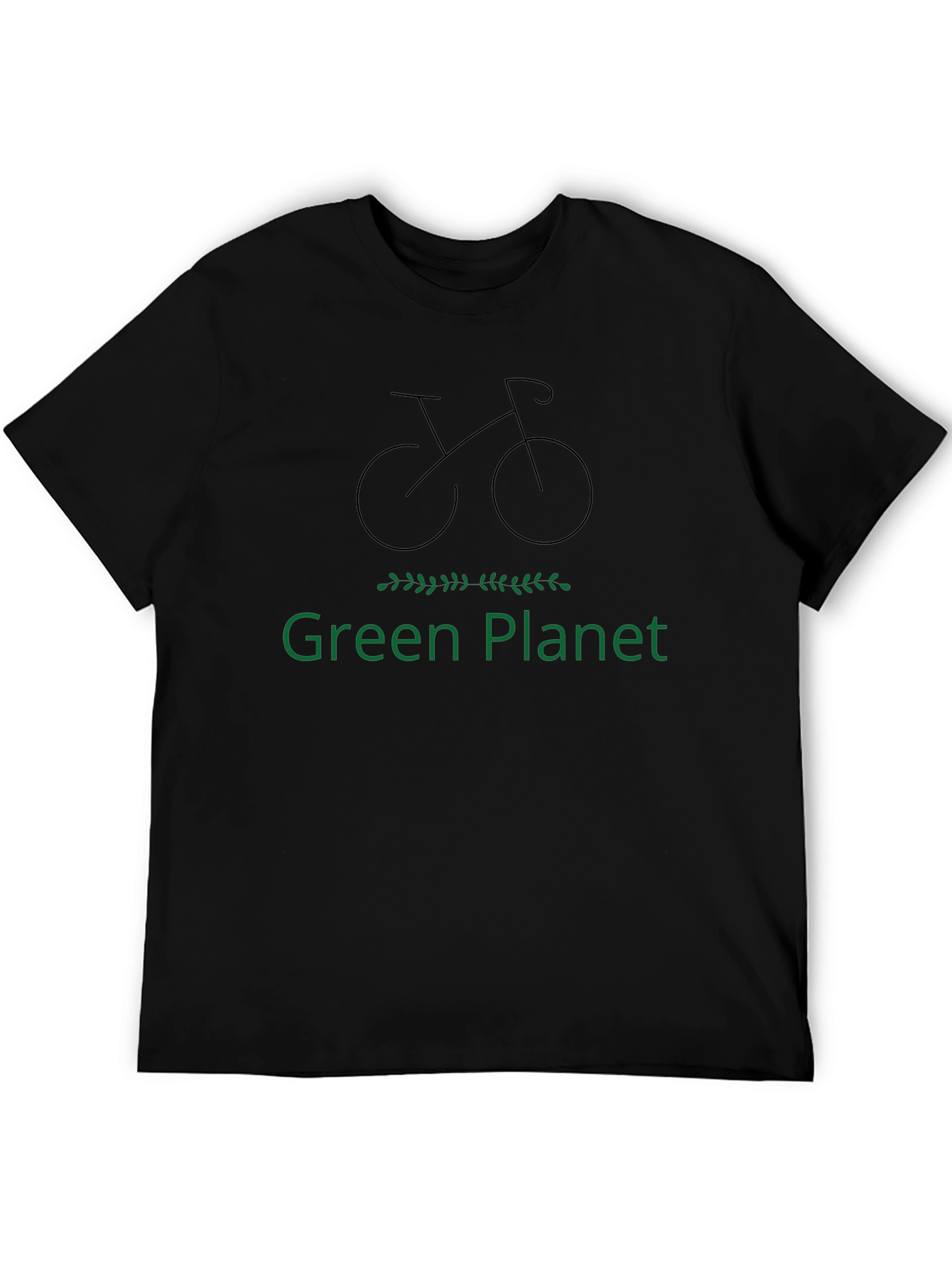 Black Green Planet Bike T-Shirt - Eco-Friendly Design view 5